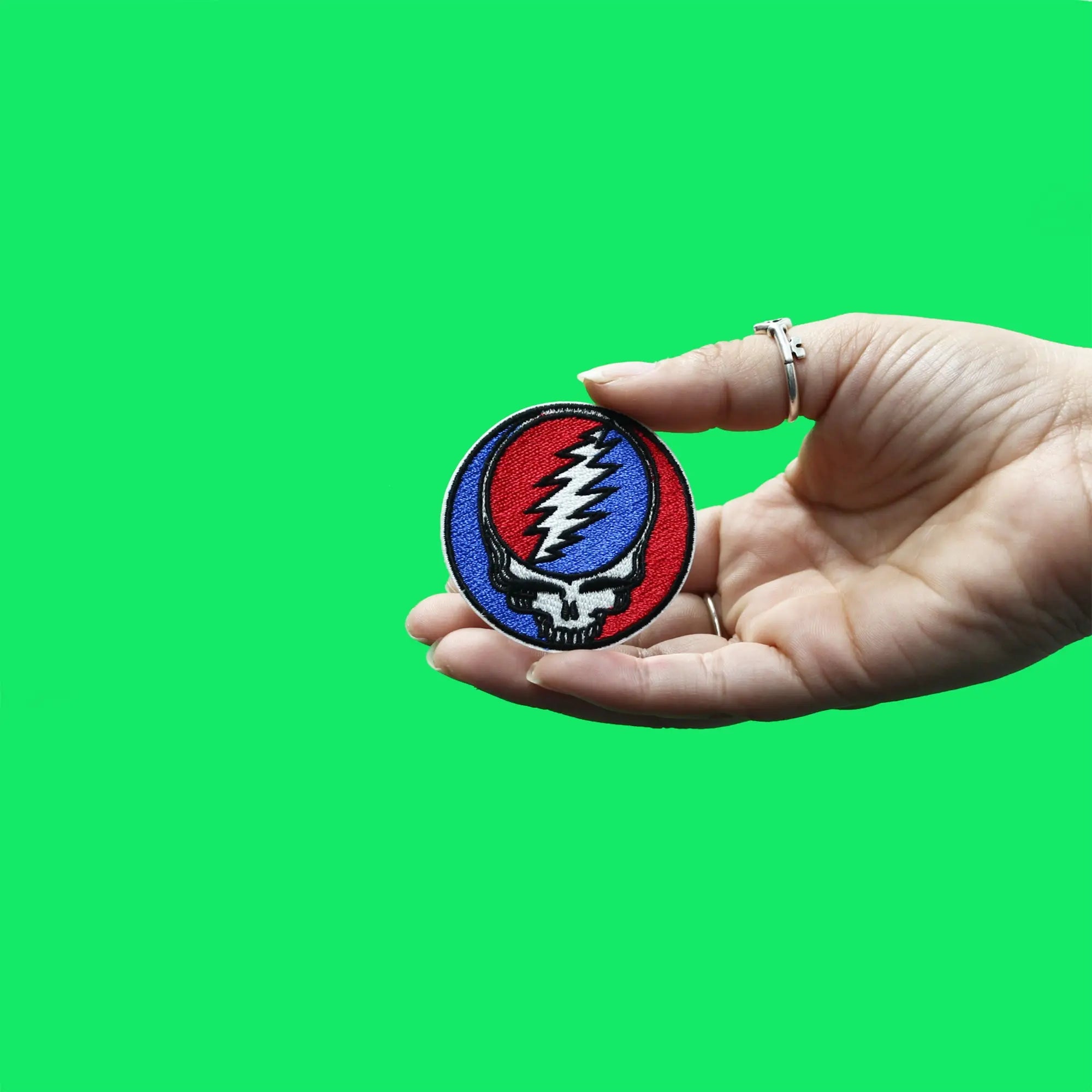 Grateful Dead Patch Steal Your Face Embroidered Iron On - Small
