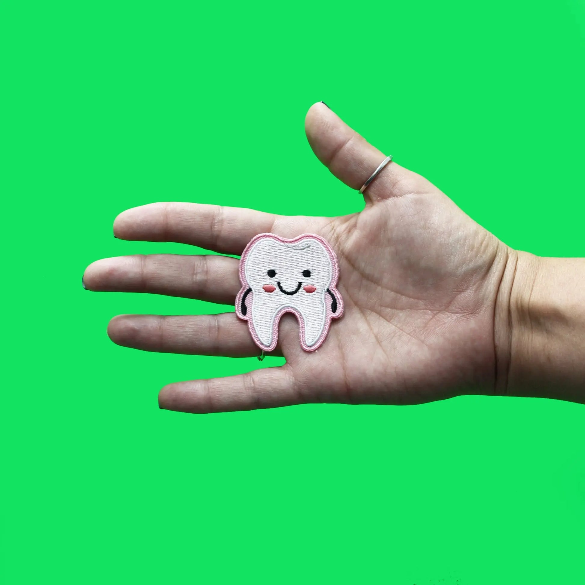 Happy Smiling Tooth Patch Science Anatomy Health Embroidered Iron On