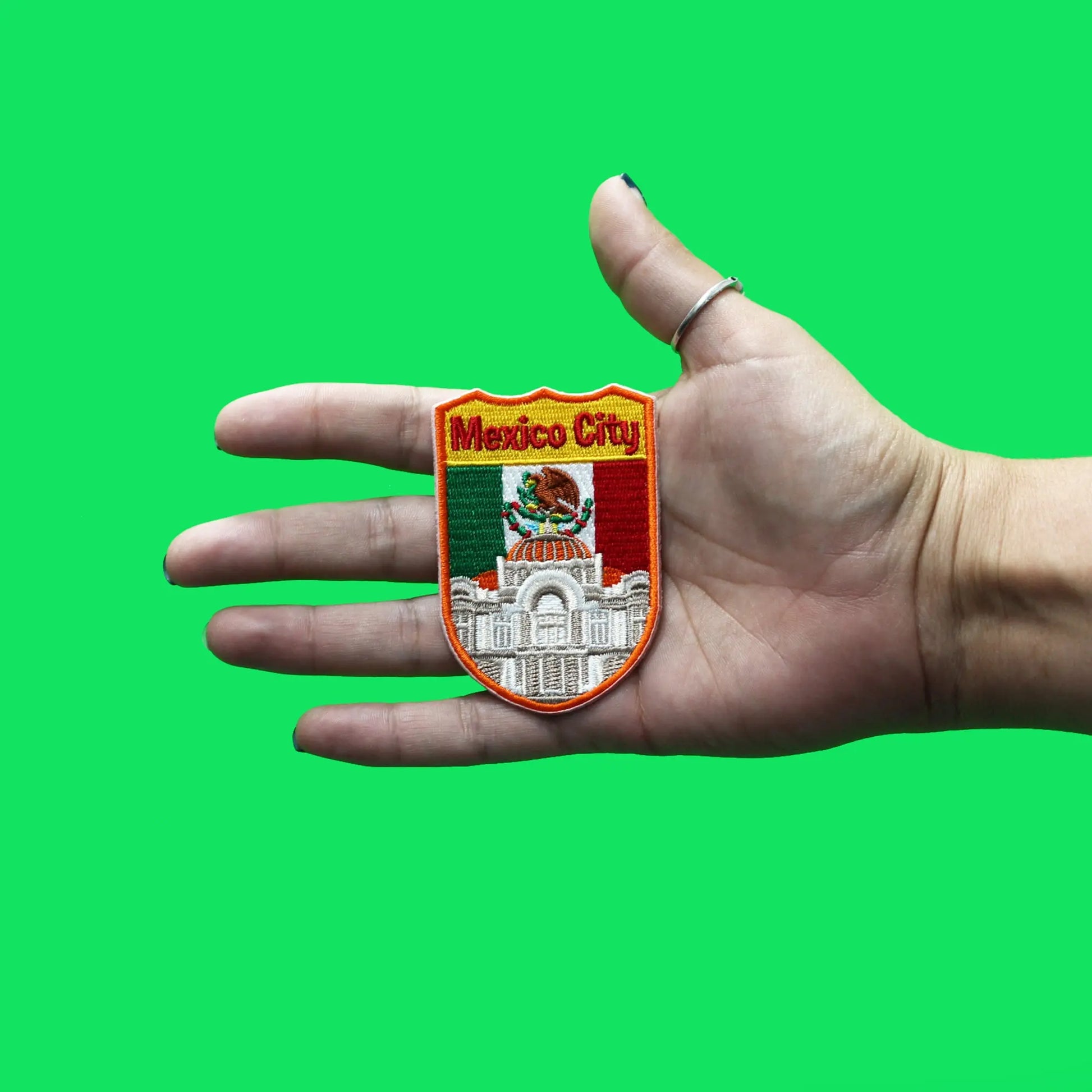 Mexico City Shield Patch Travel Badge Memory Embroidered Iron On