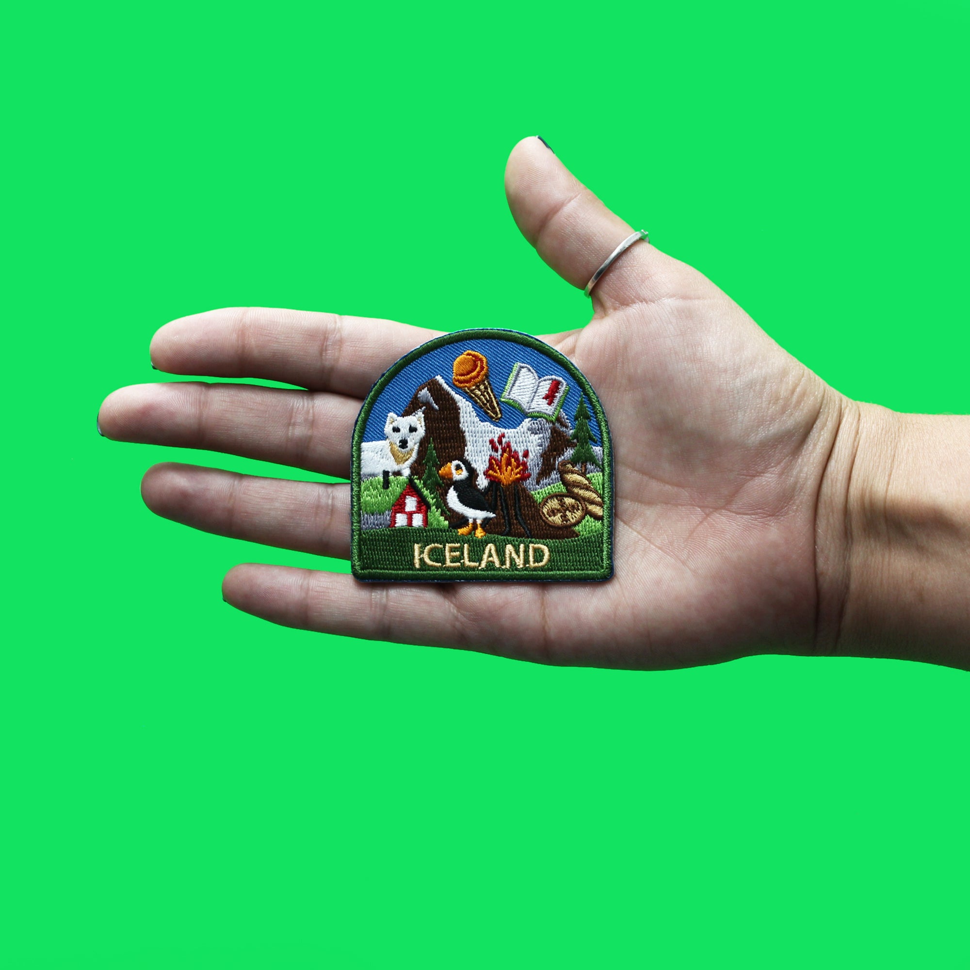 Iceland World Showcase Shield Patch Travel Badge Memory Embroidered Iron On