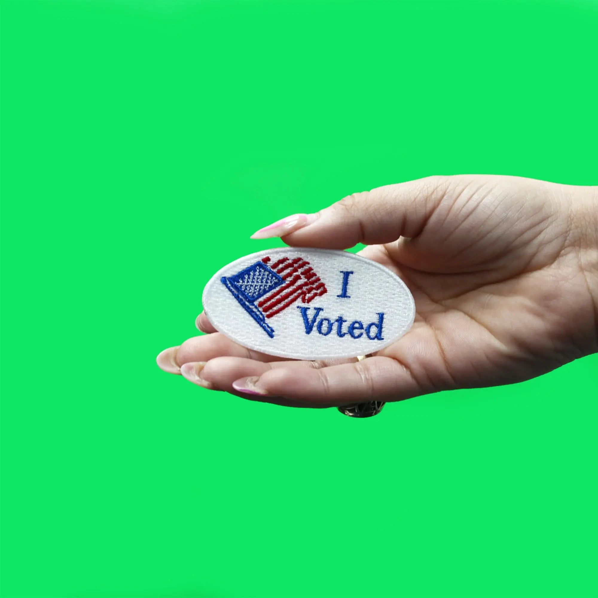 USA American Flag "I Voted" Iron On Patch