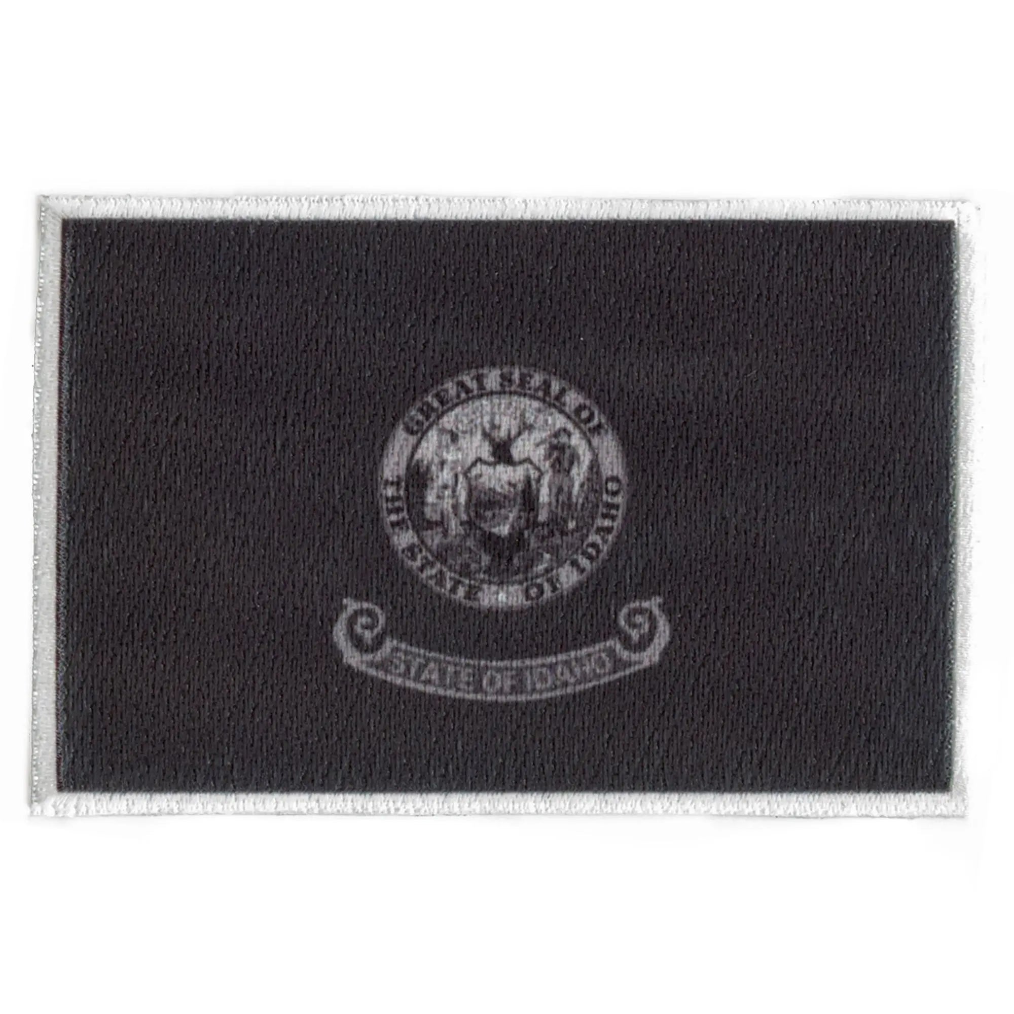 Idaho Patch State Flag Grayscale Embroidered Iron On