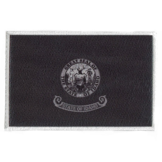 Idaho Patch State Flag Grayscale Embroidered Iron On