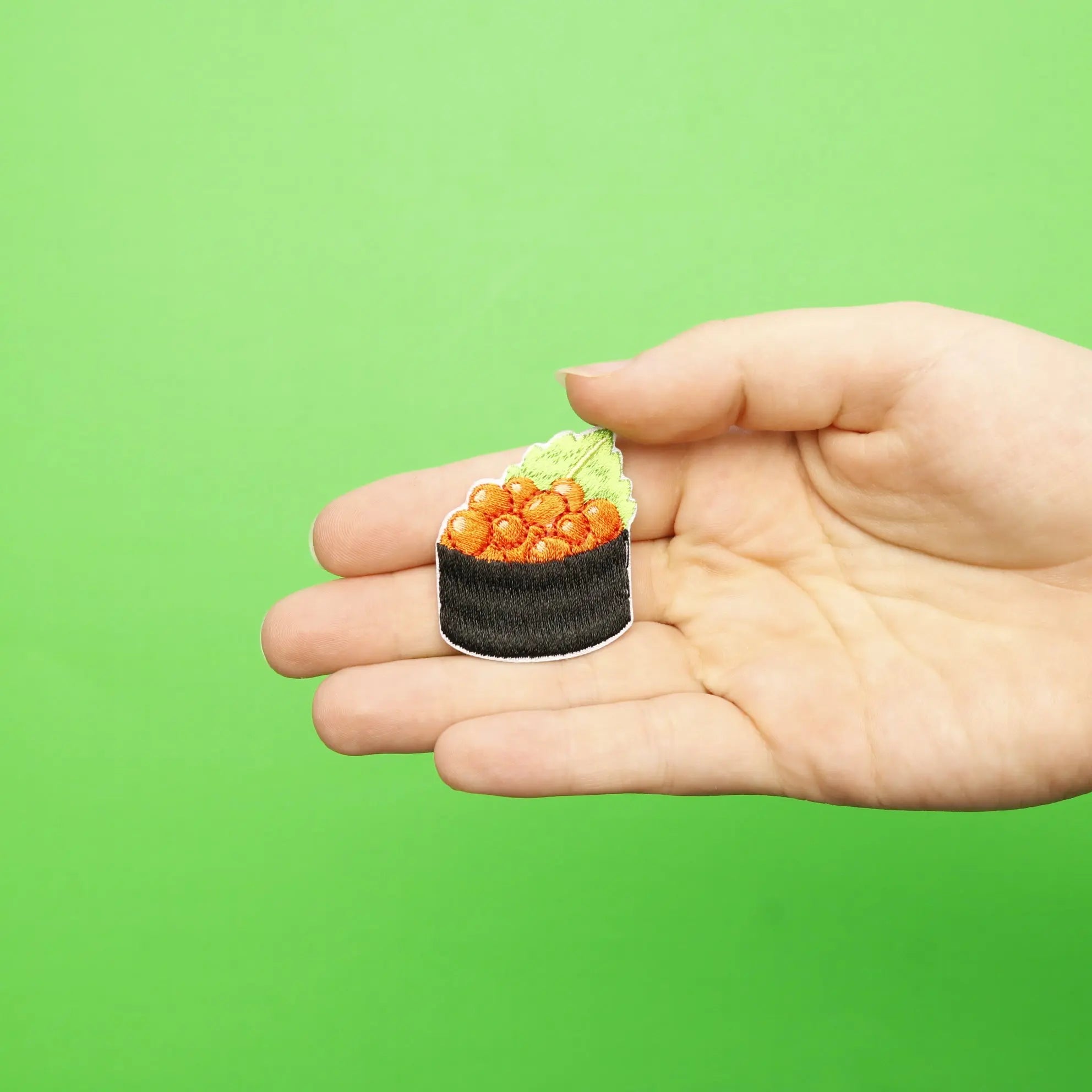 Ikura (Roe) Sushi Embroidered Iron On Patch