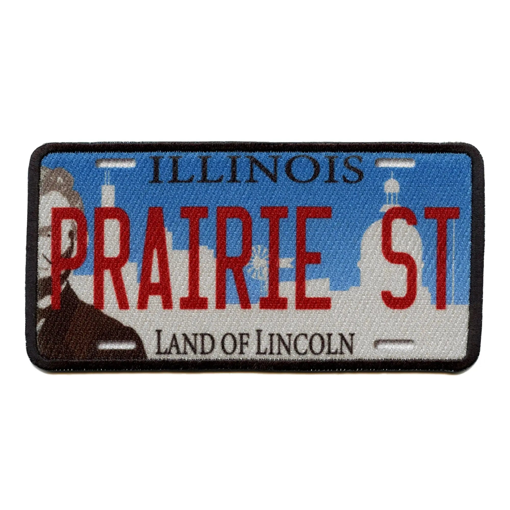 Illinois Prairie License Plate Patch Land Of Lincoln Embroidered Iron On