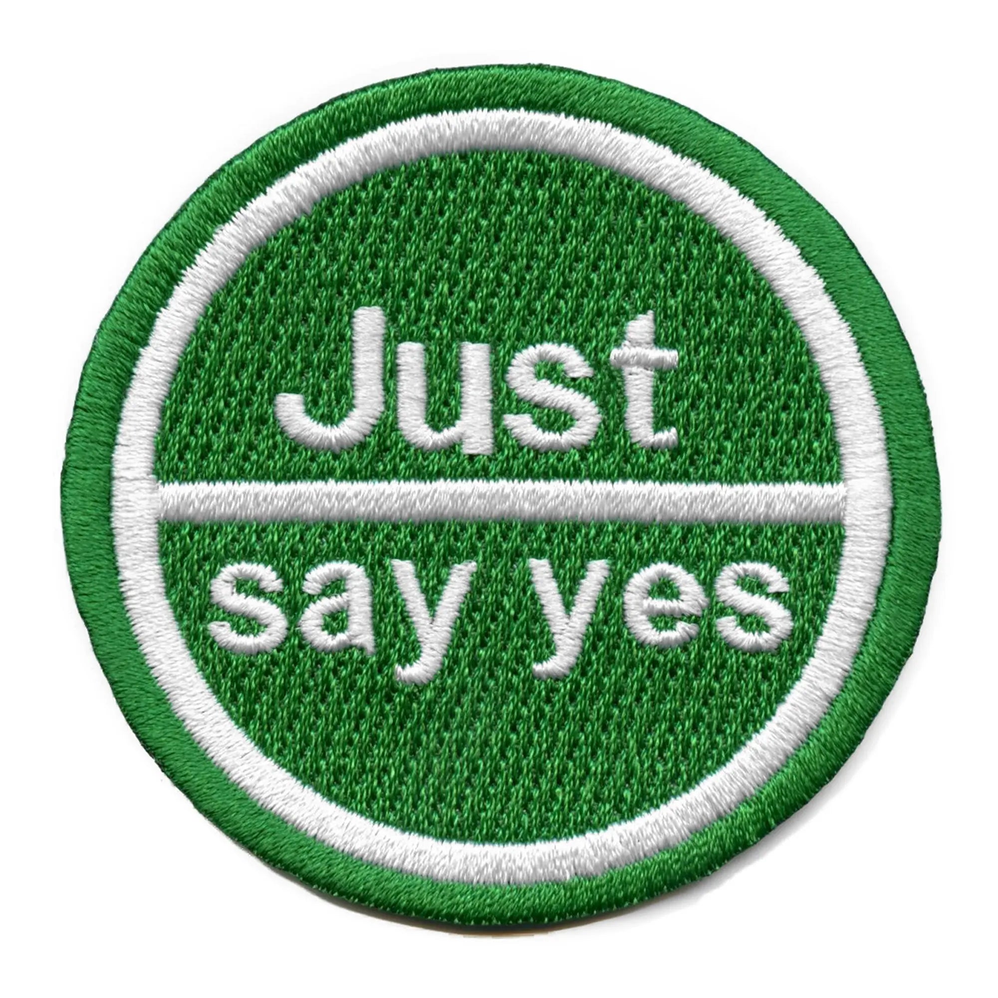 Just Say Yes Patch Anti-Drug Parody Embroidered Iron On