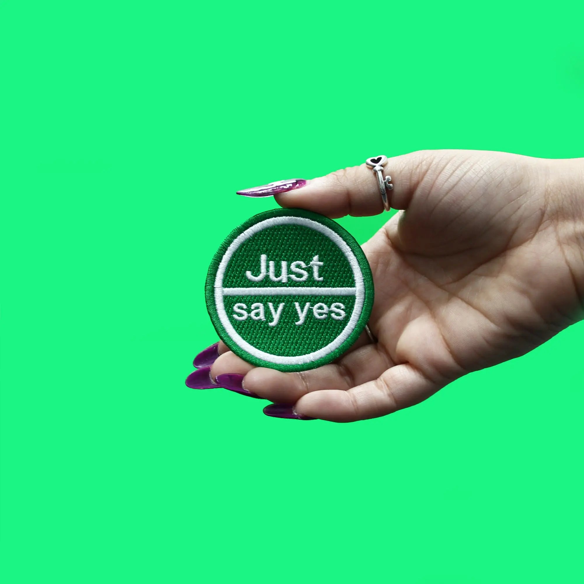 Just Say Yes Patch Anti-Drug Parody Embroidered Iron On