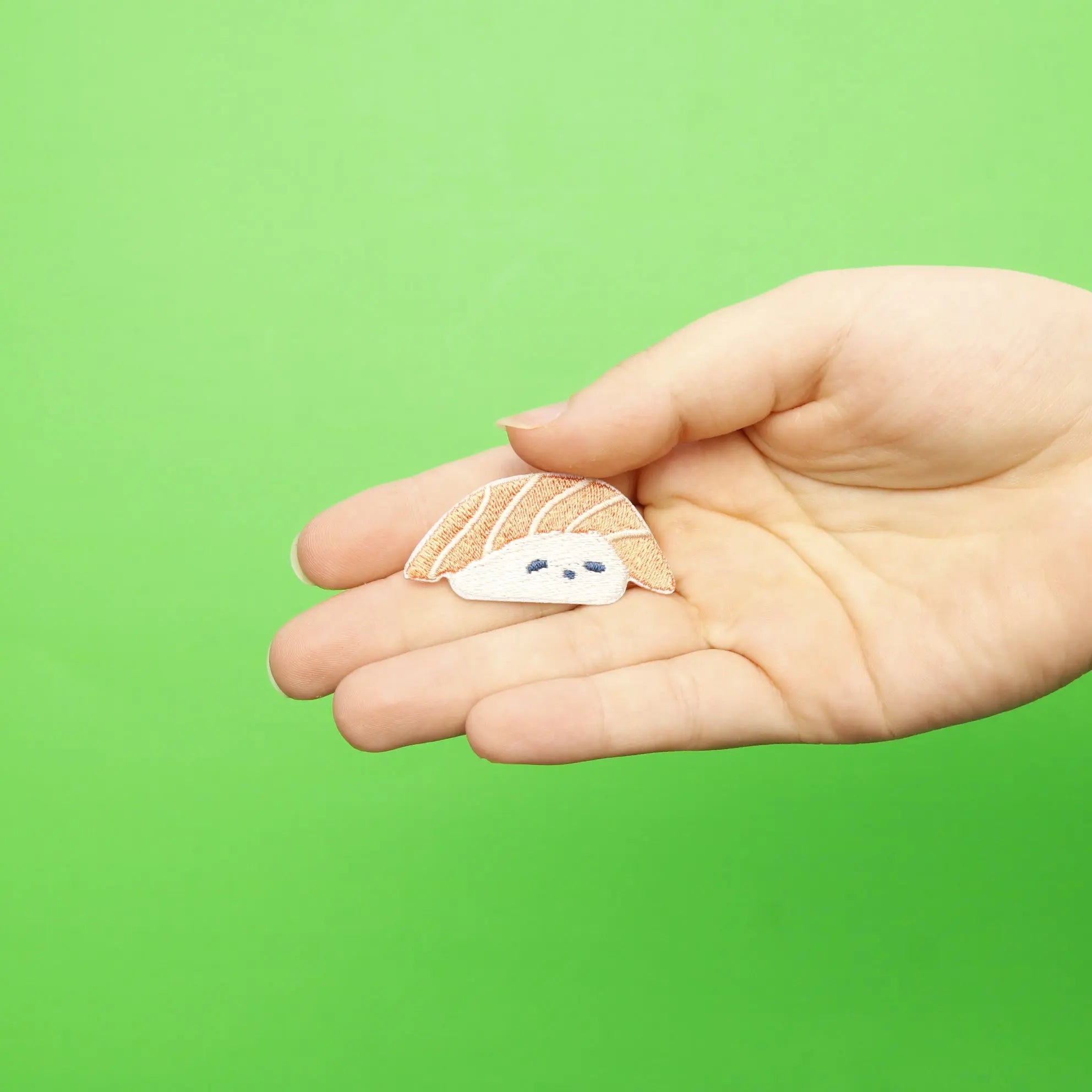 Kawaii (Sake) Salmon Sushi Embroidered Iron On Patch