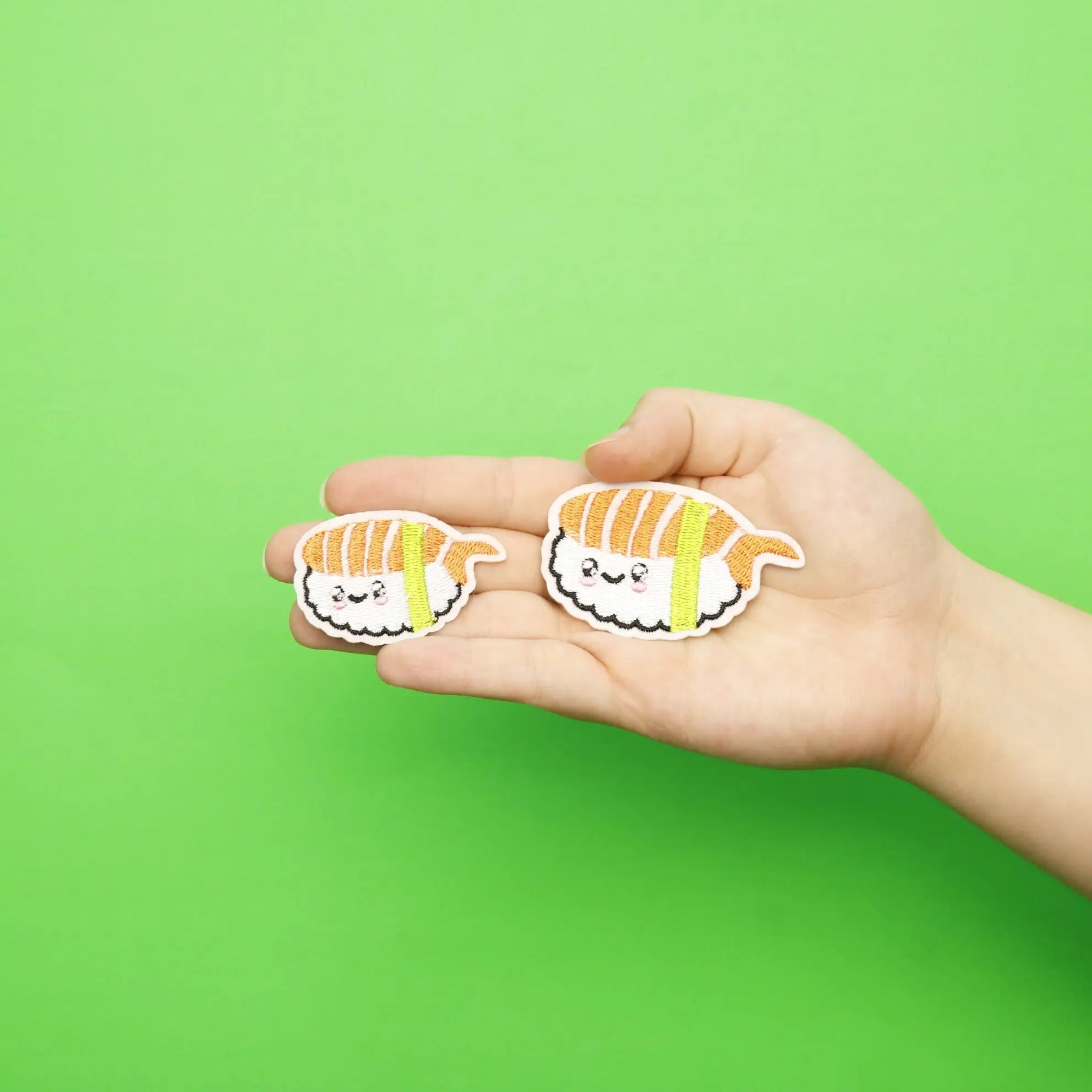 Kawaii Sushi Embroidered Iron On Patch (2pc)