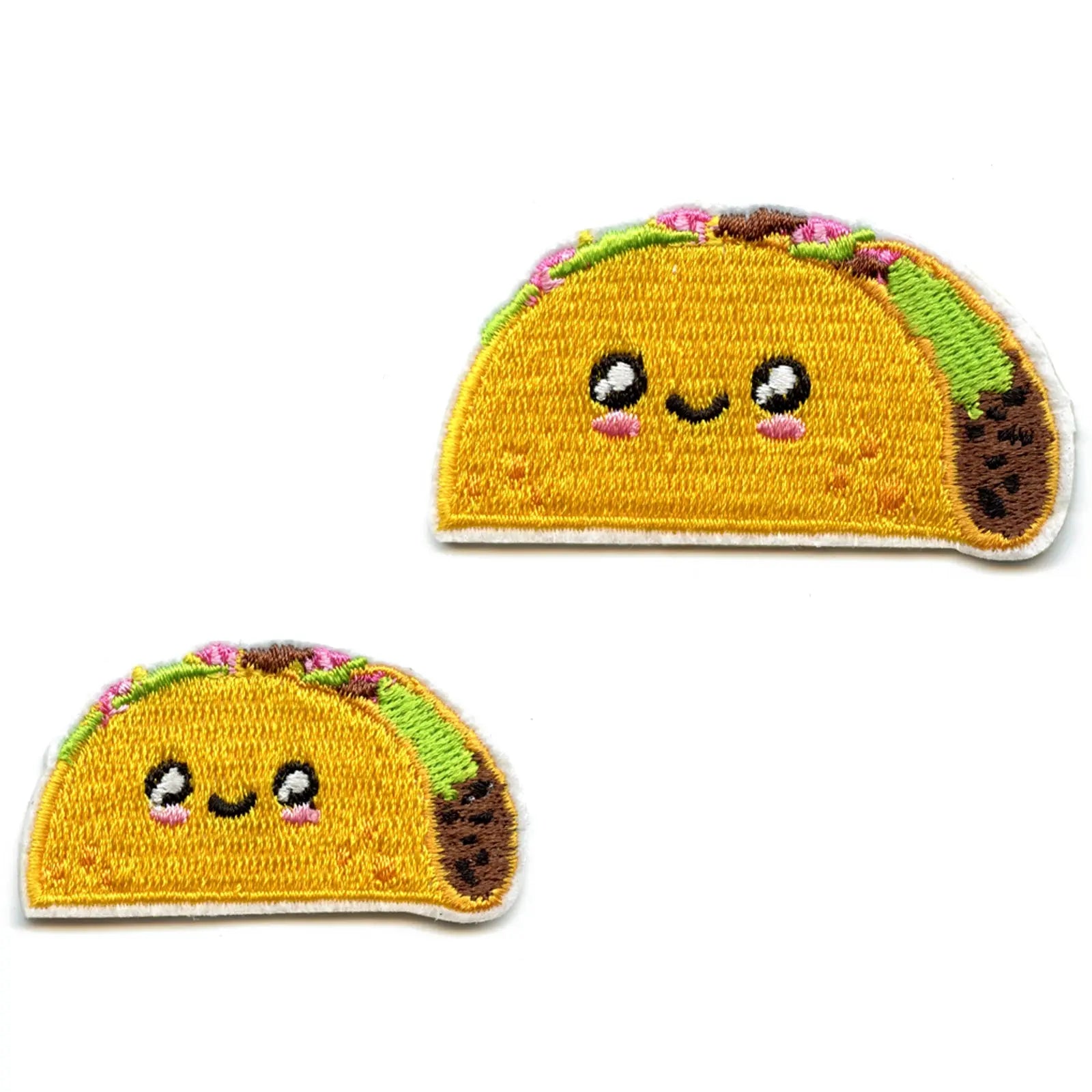 Kawaii Tacos Embroidered Iron On Patch (2pc)