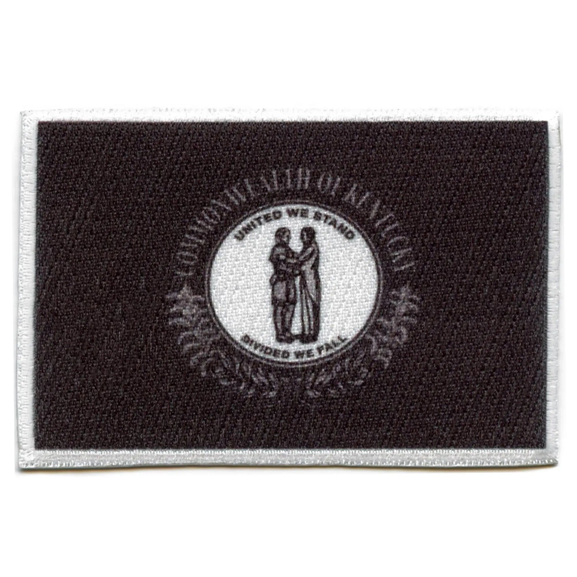 Kentucky Patch State Flag Grayscale Embroidered Iron On