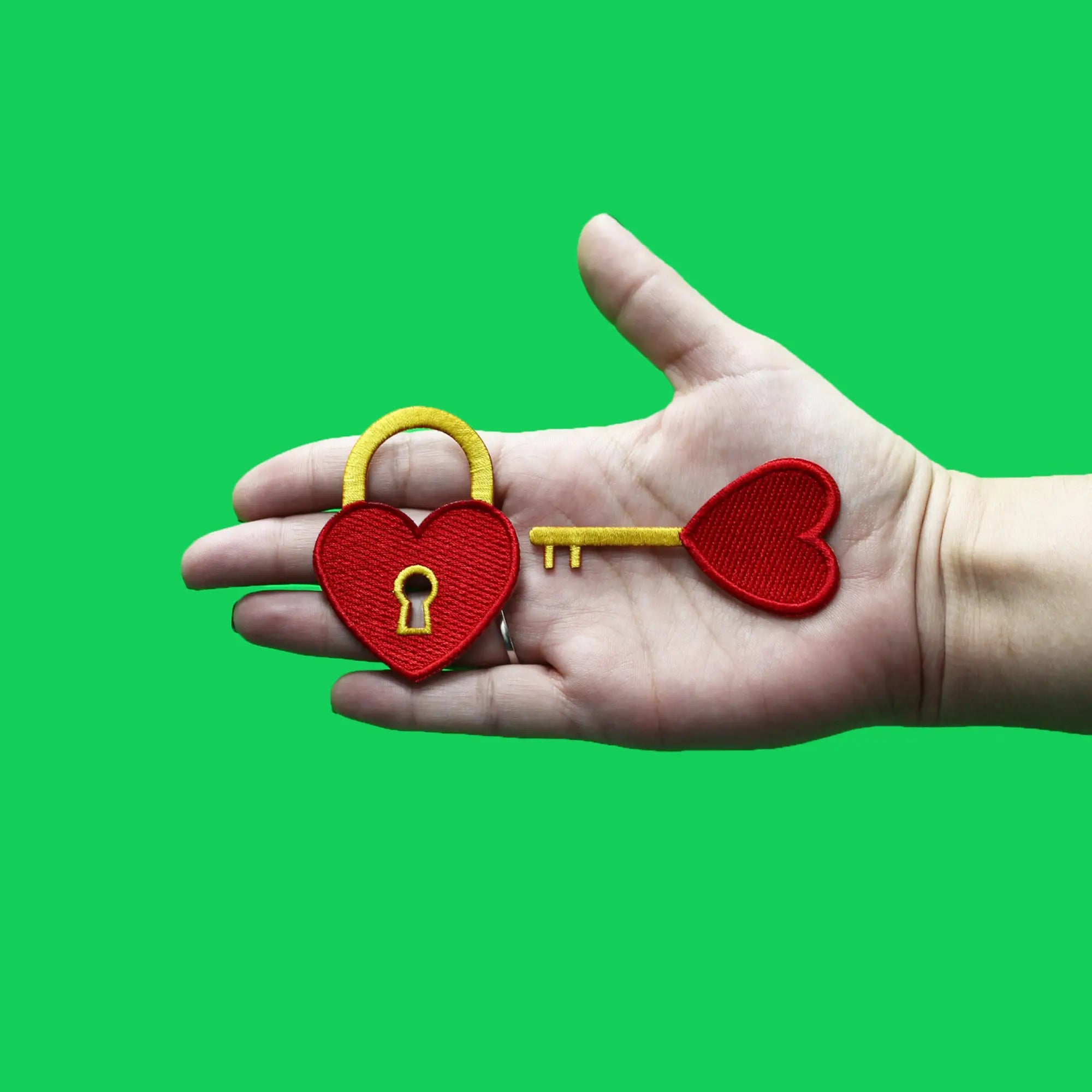 Key To My Heart Patch Set Lock and Key Embroidered Iron On