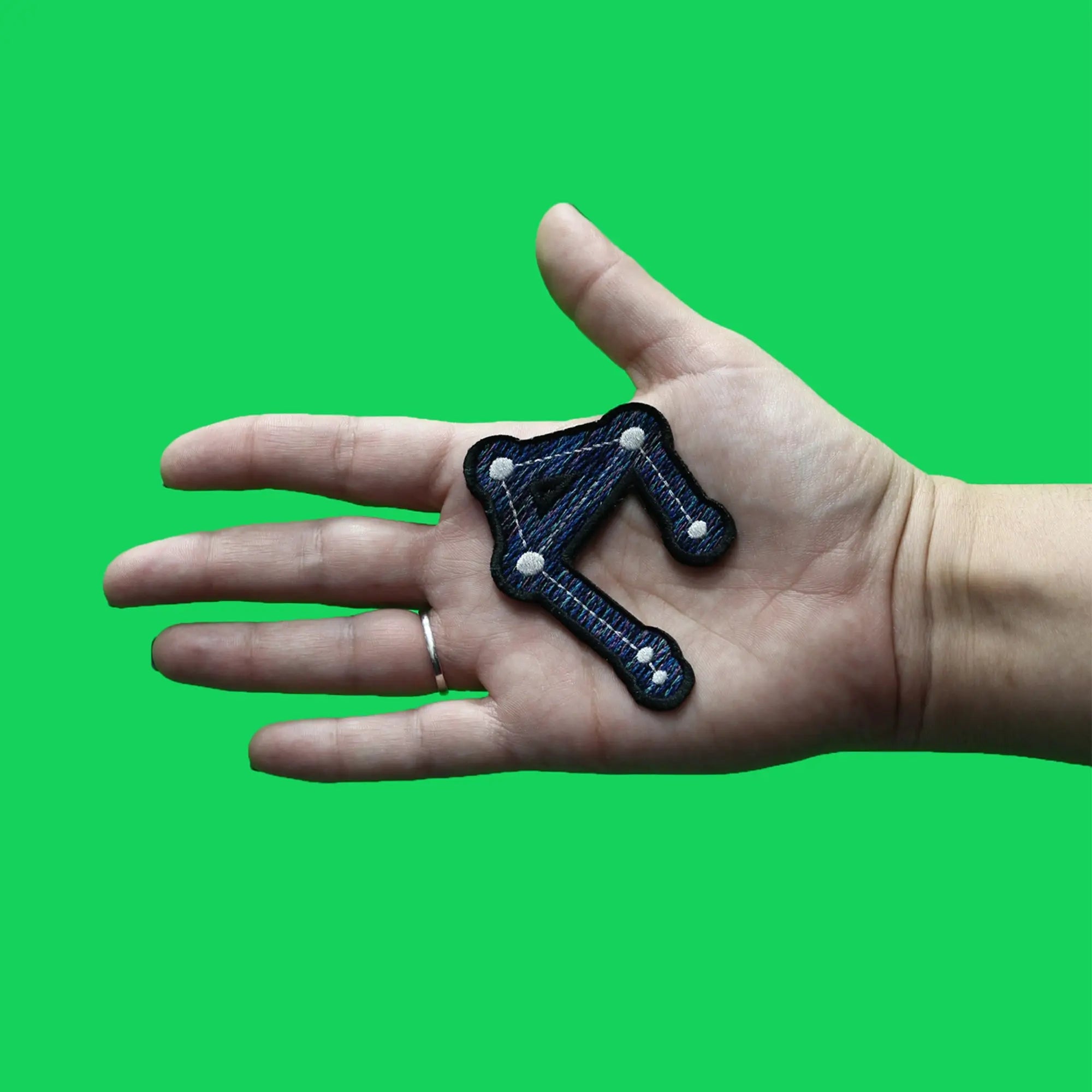 Libra Zodiac Constellation Patch Stars Scales Horoscope Embroidered Iron On