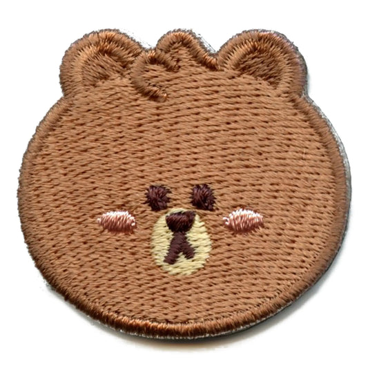 Line Friends Bear Brown Head Embroidered Iron On Patch