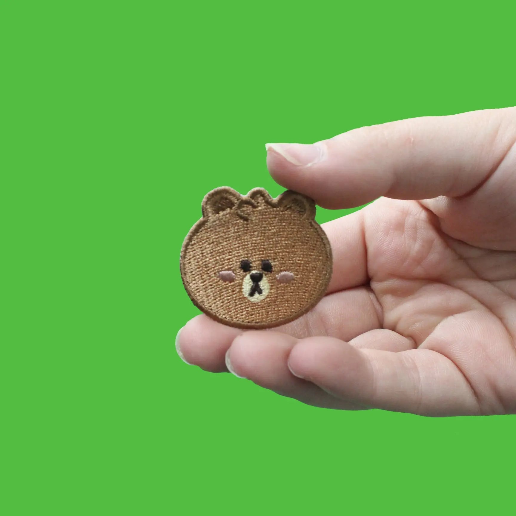 Line Friends Bear Brown Head Embroidered Iron On Patch