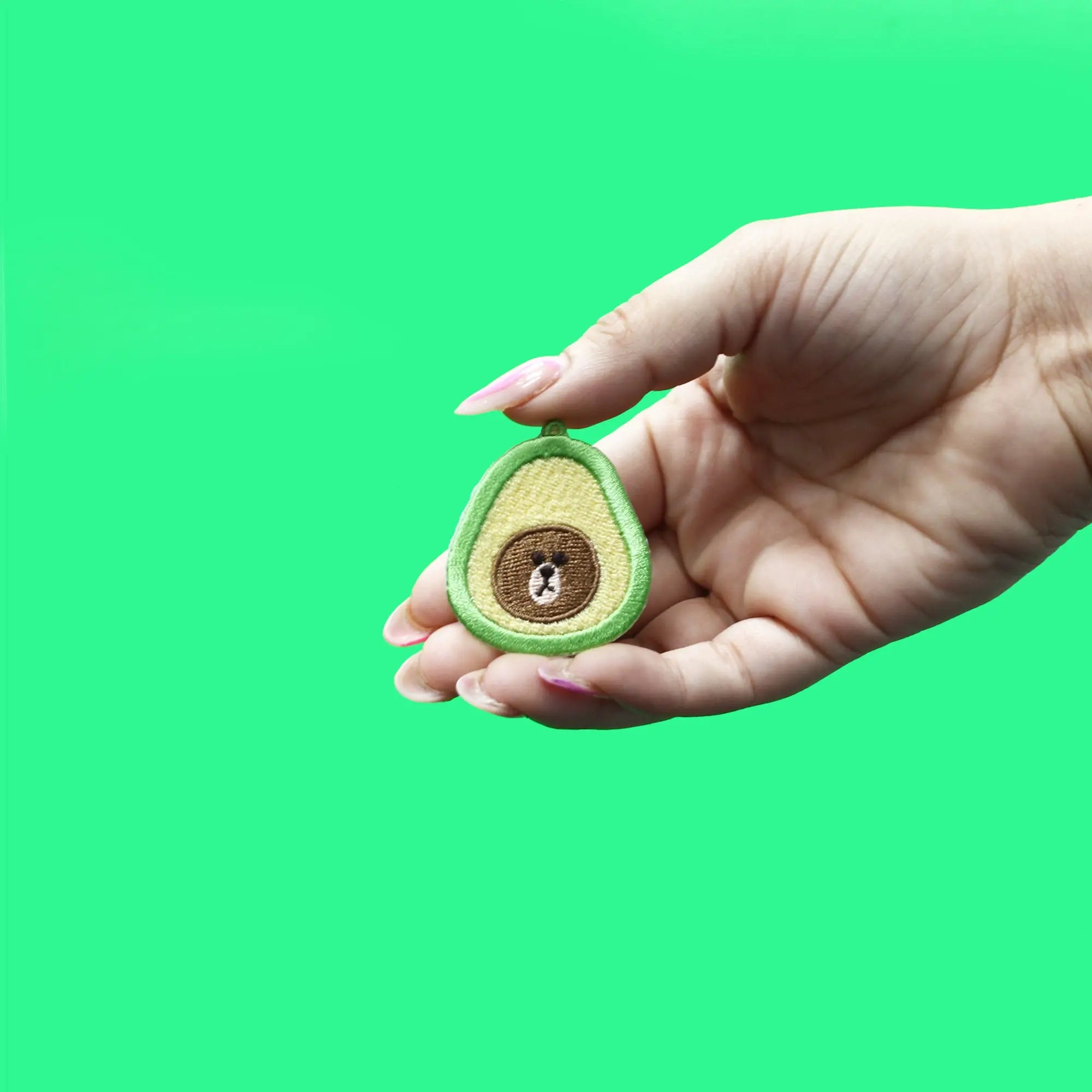 Line Friends Bear Brown Patch Avocado Hat Embroidered Iron On