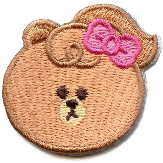 Line Friends Bear Choco Head Embroidered Iron On Patch