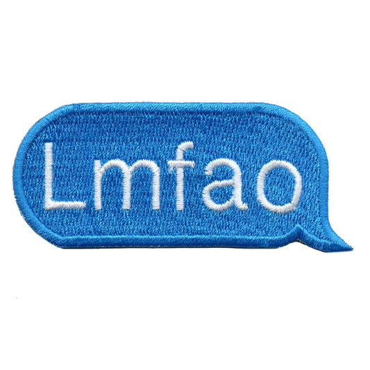 Lmfao Blue Text Bubble Embroidered Iron On Patch