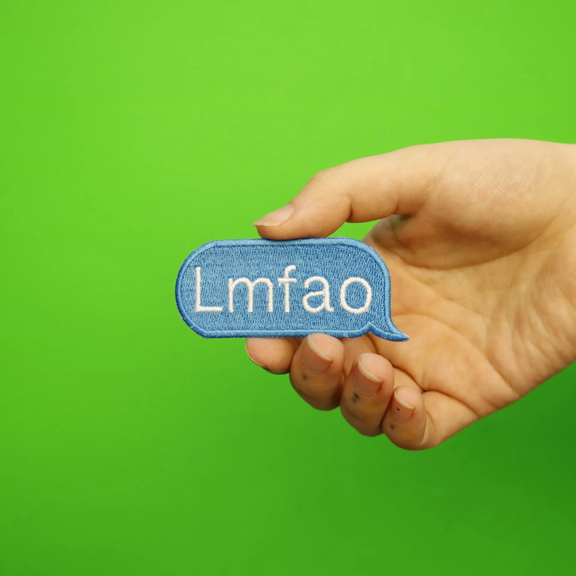 Lmfao Blue Text Bubble Embroidered Iron On Patch