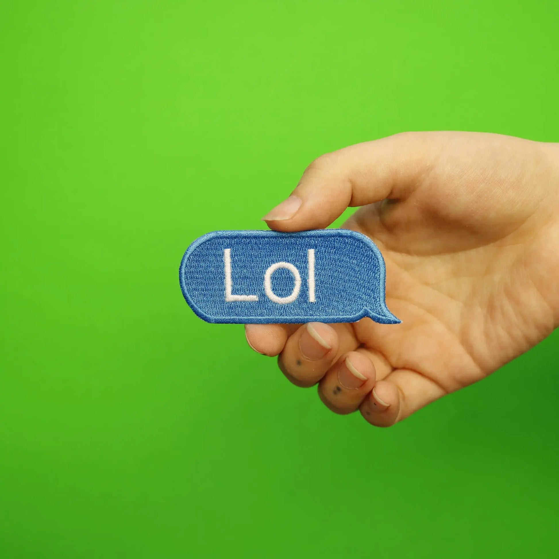 Lol Blue Text Bubble Embroidered Iron On Patch