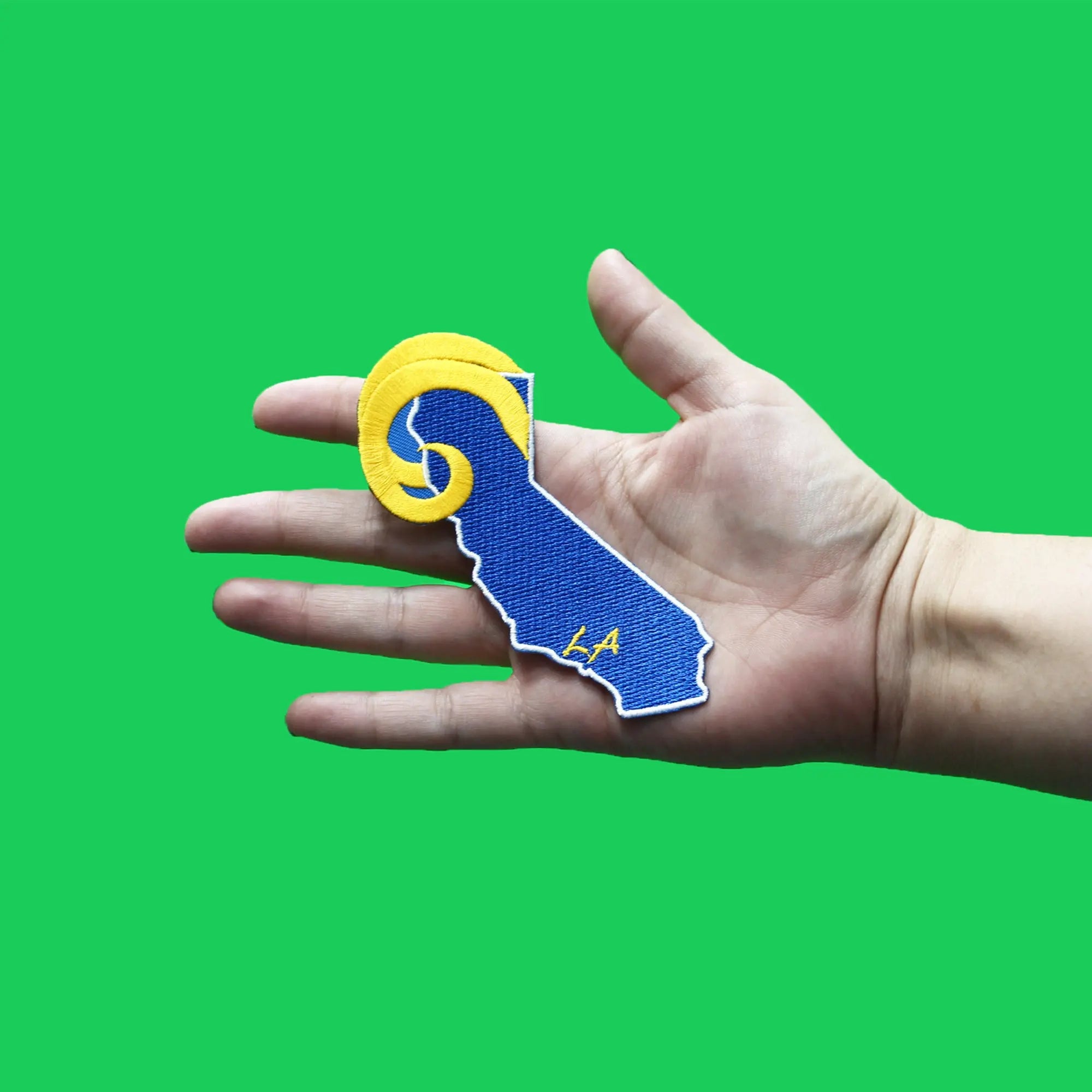 California Ram Horns Patch LA Football Team Embroidered Iron On