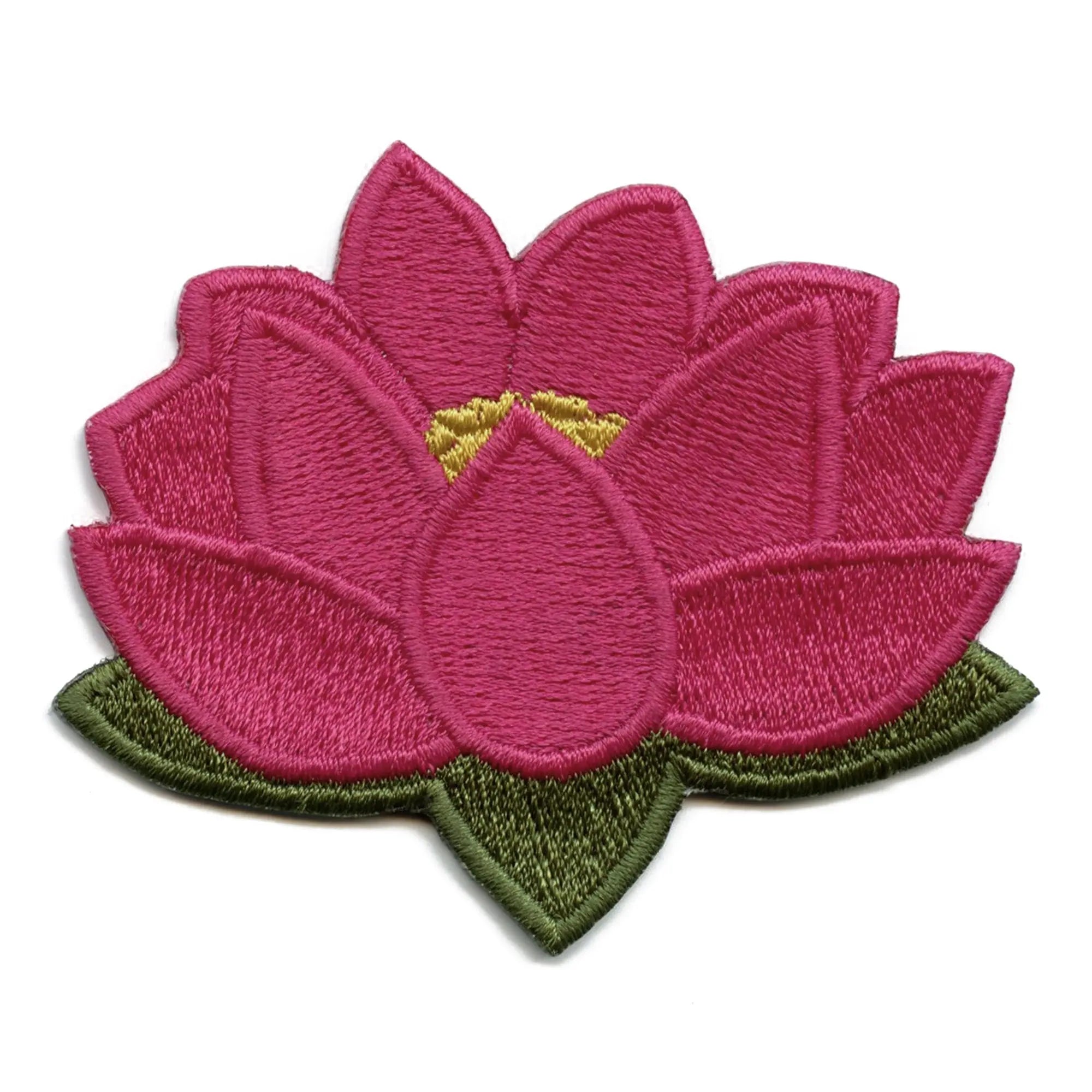 Lotus Flower Embroidered Iron On Patch