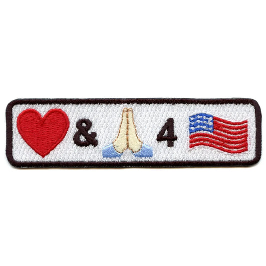 Love and Pray For USA Iron On Embroidered Patch