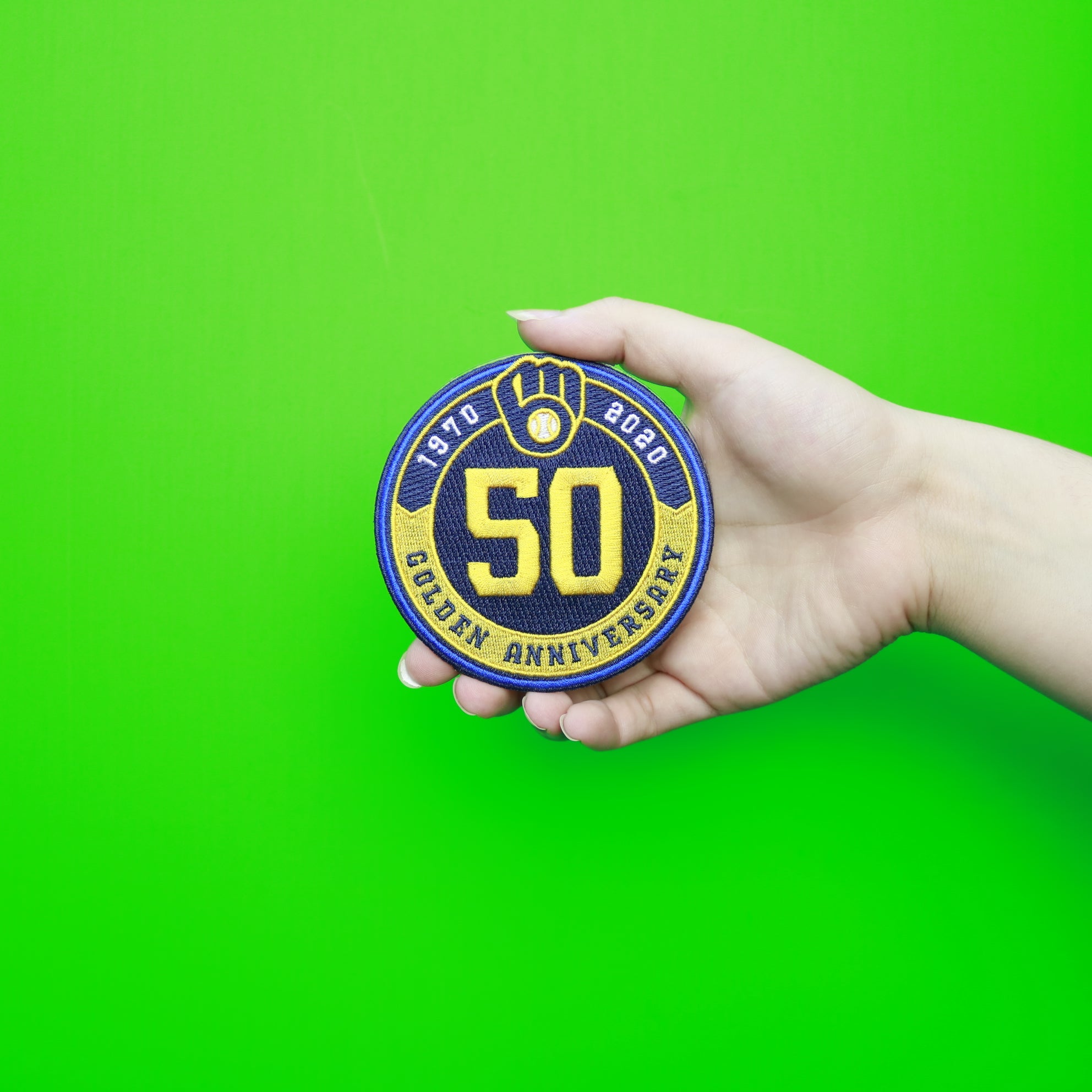 2020 Milwaukee Brewers Golden 50th Anniversary Sleeve Patch