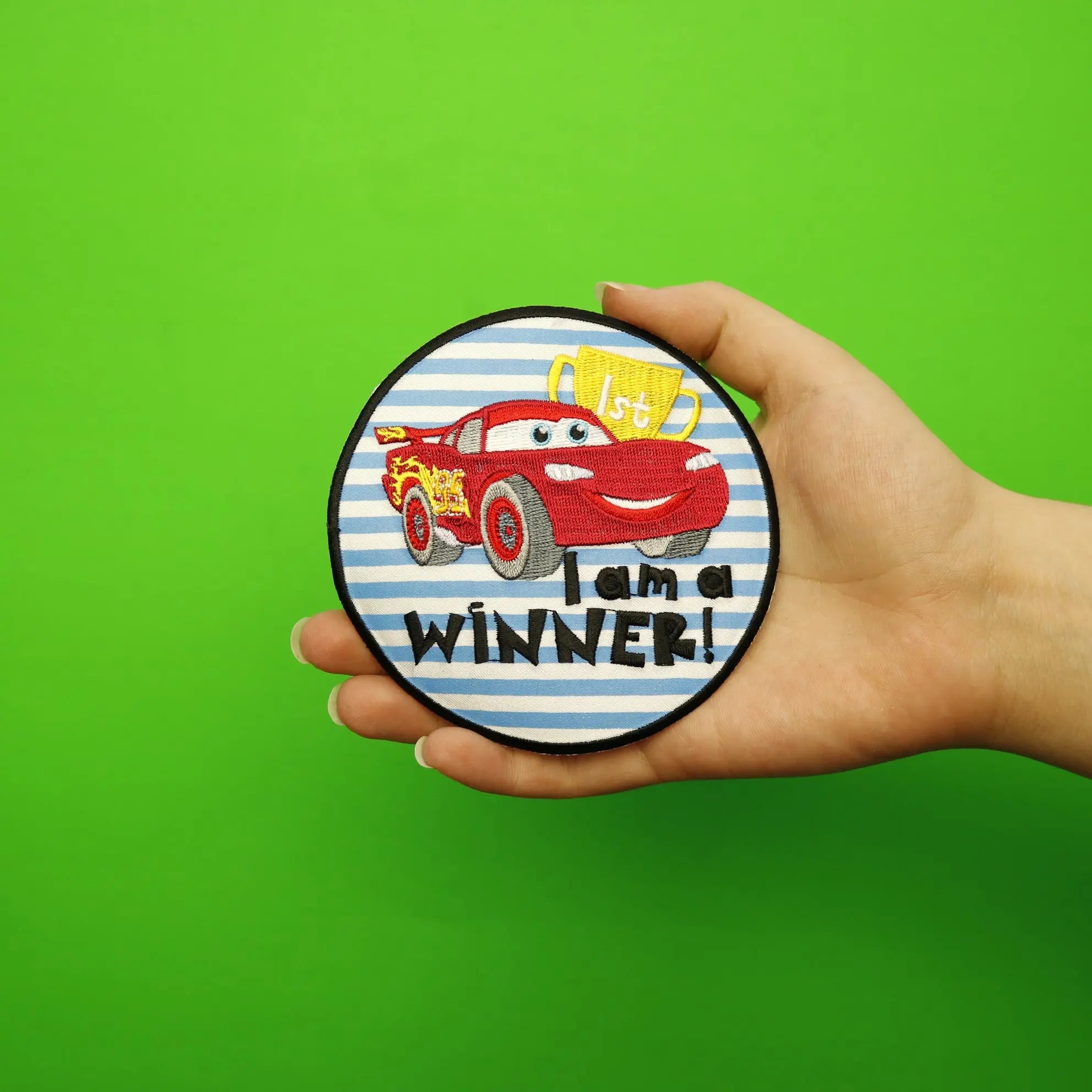 Disney Cars Lightning McQueen "I Am A Winner" Embroidered Applique Iron On Patch