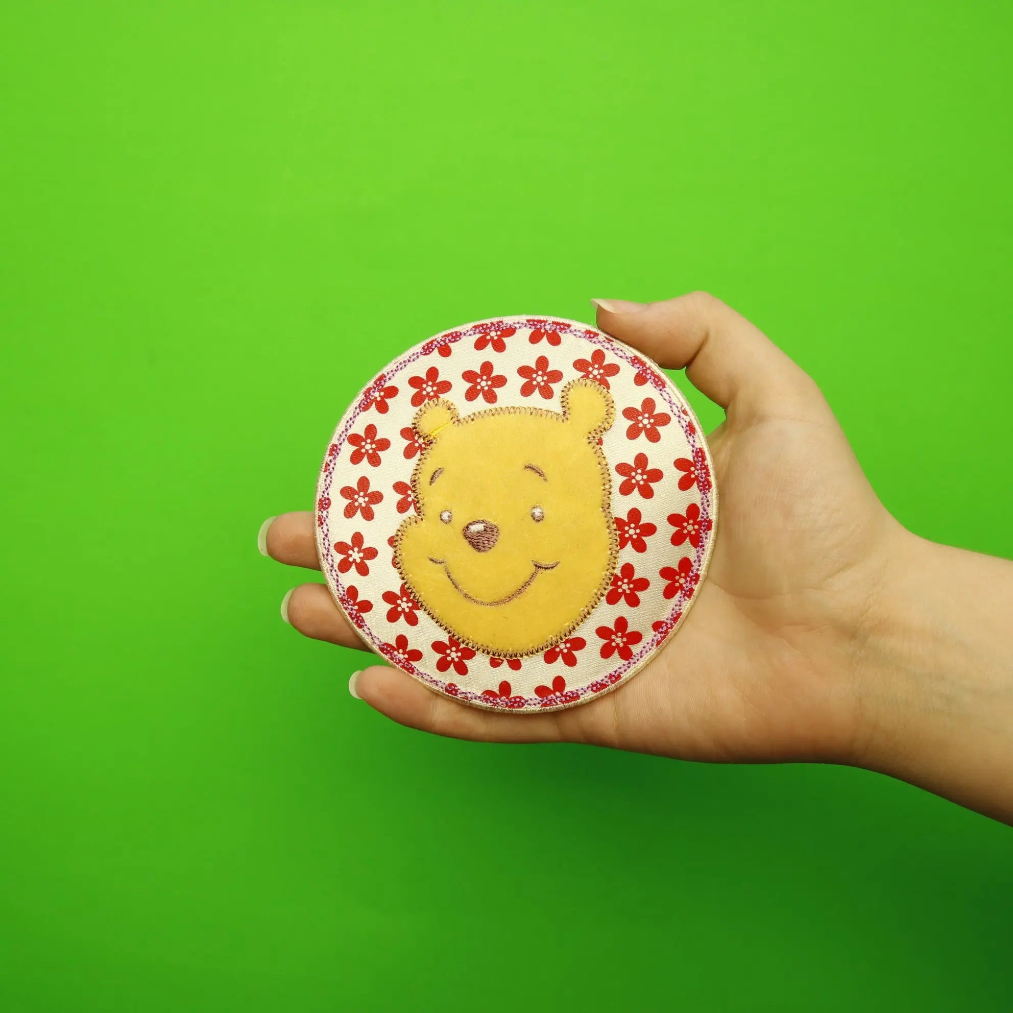 Disney Winnie The Pooh In A Flower Circle Applique Embroidered Iron On Patch