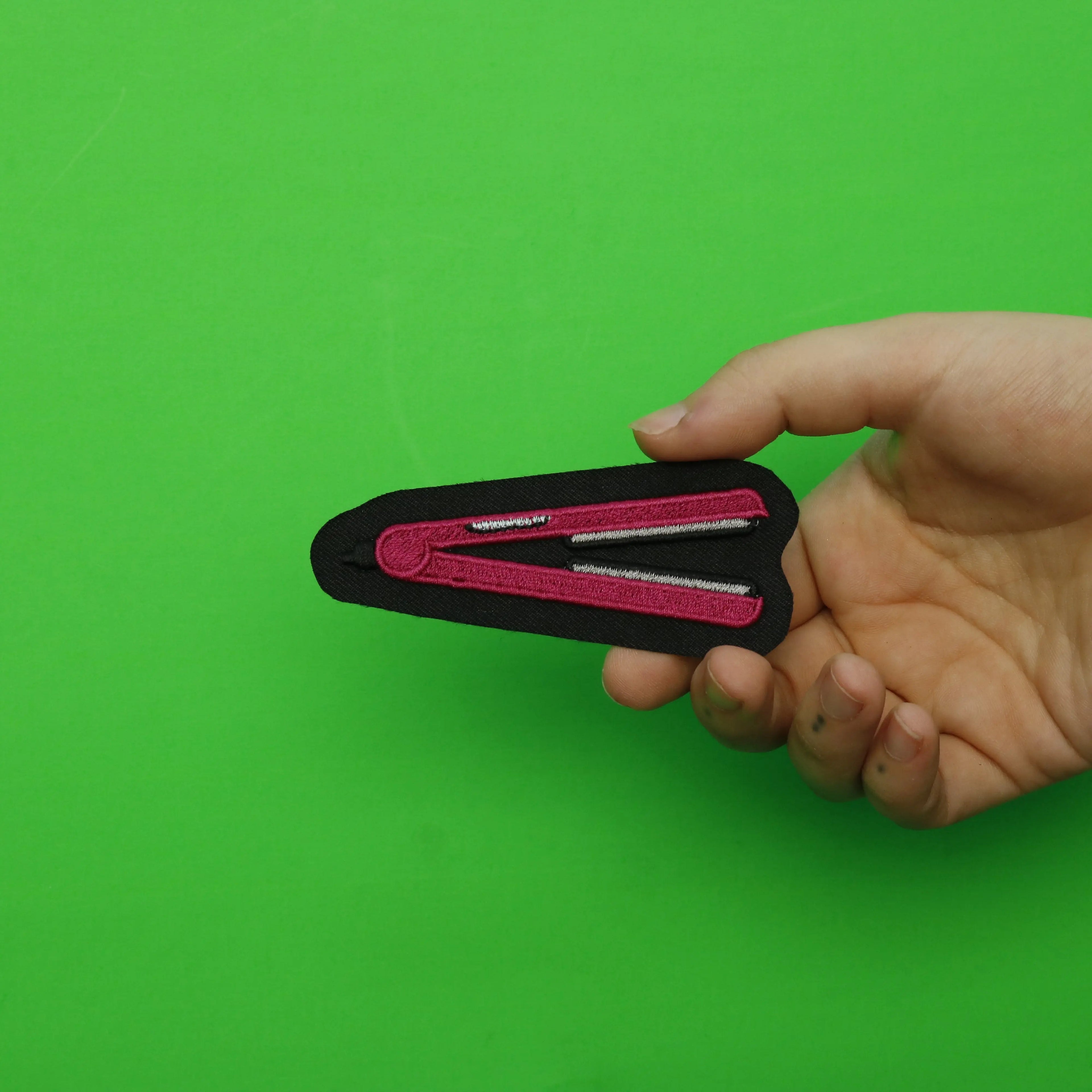 Flat Iron Hair Straightener Embroidered Iron On Patch