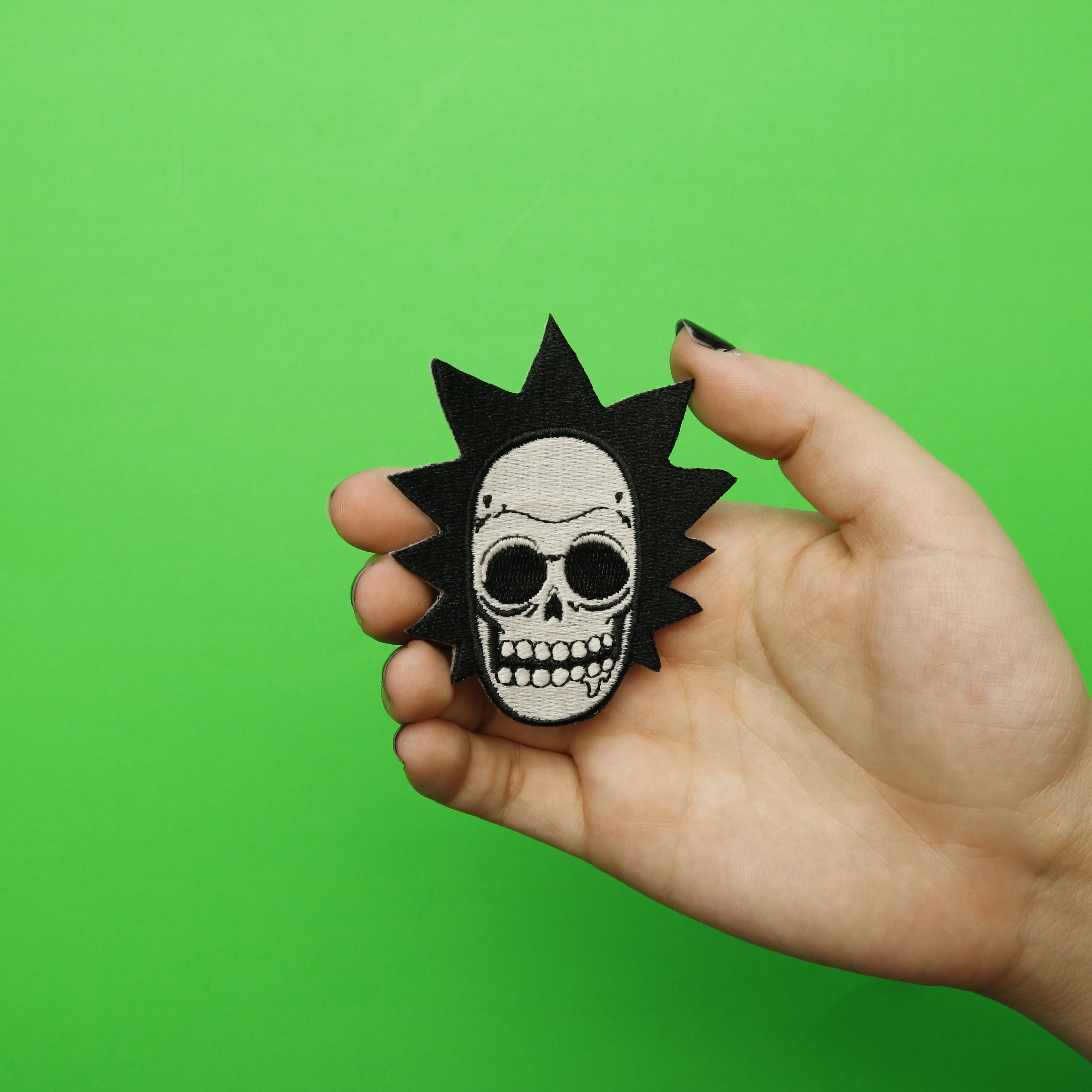 Rick and Morty Skull of Rick Embroidered Iron On Patch