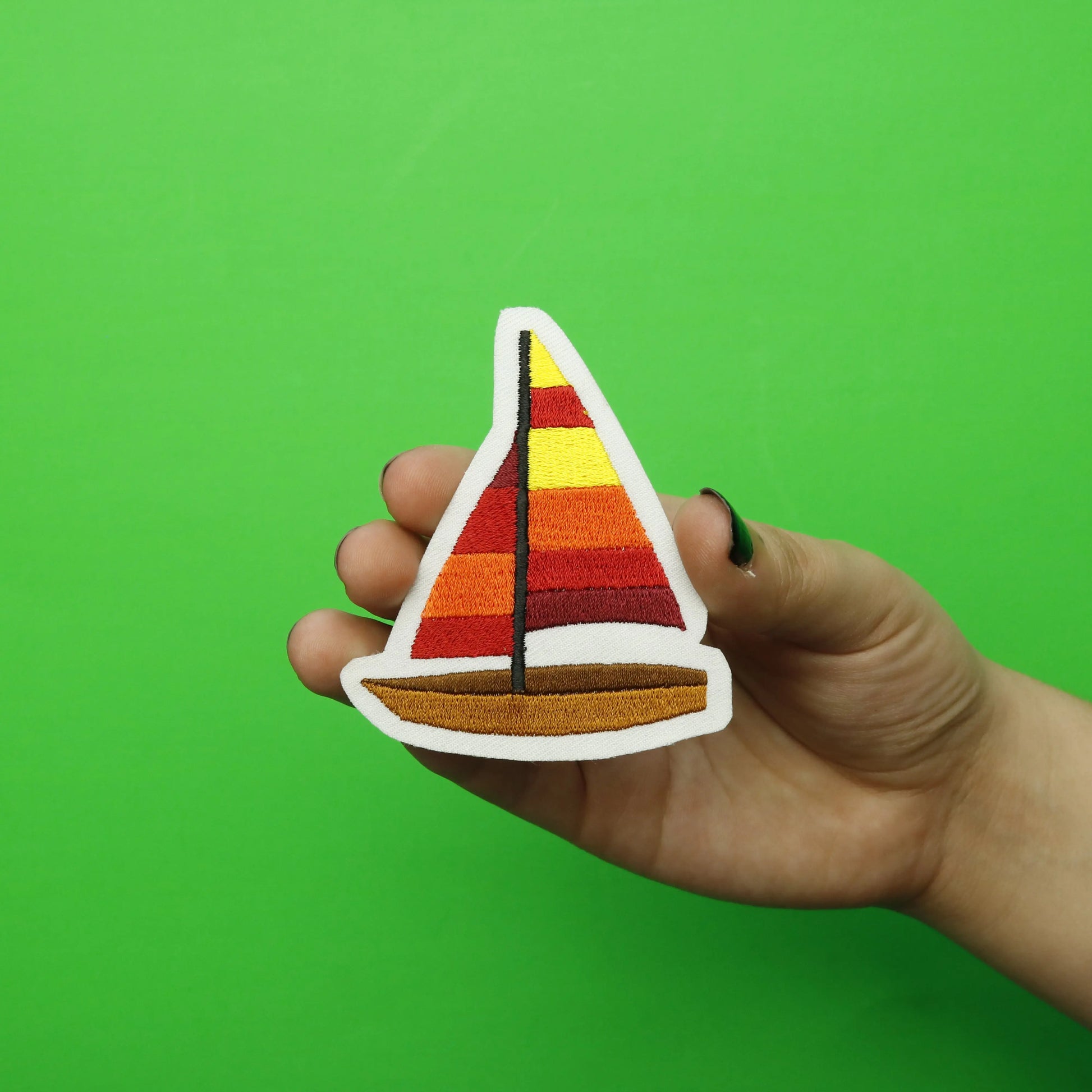 Sail Boat Emoji Embroidered Iron On Patch
