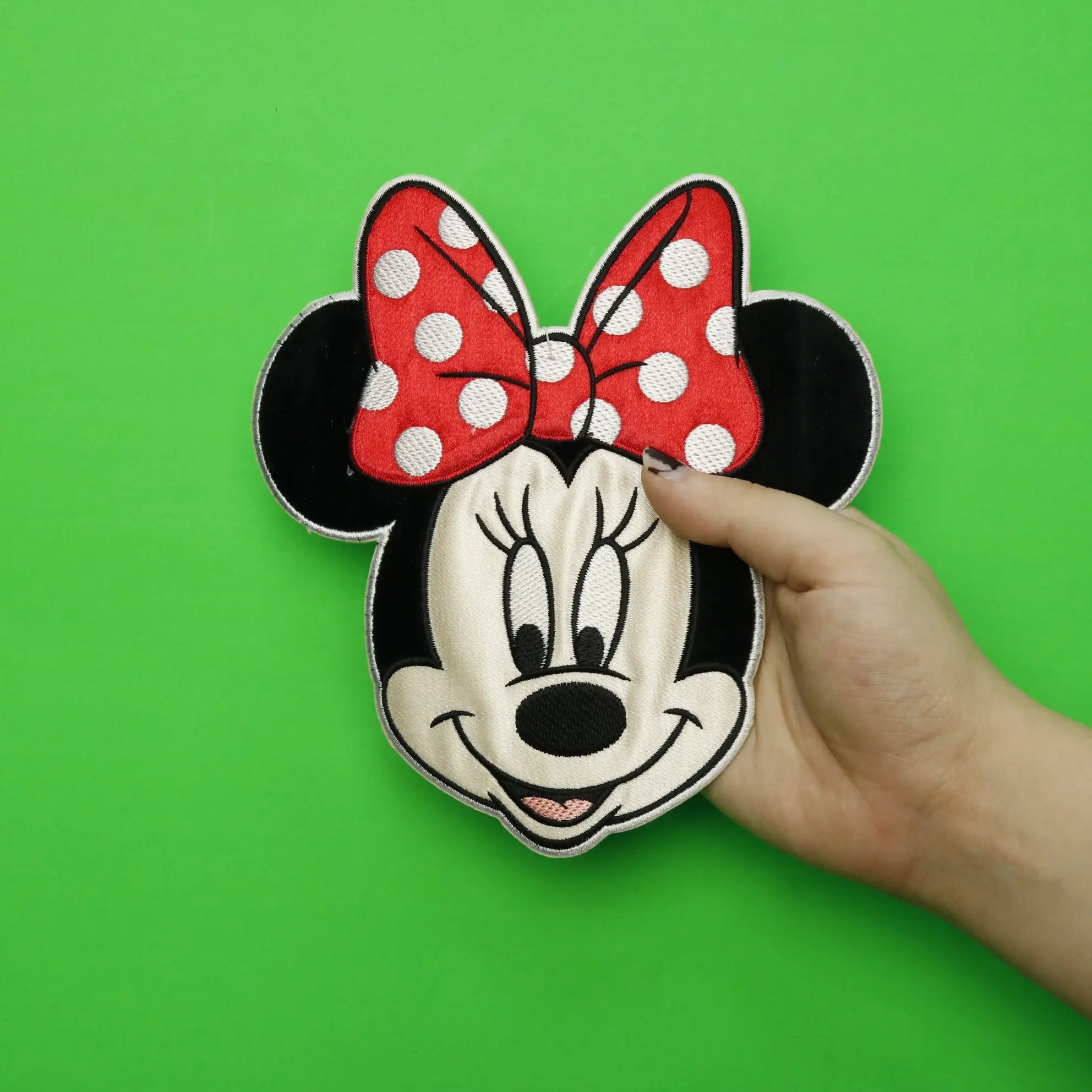Large Minnie Mouse Head Embroidered Applique Iron On Patch