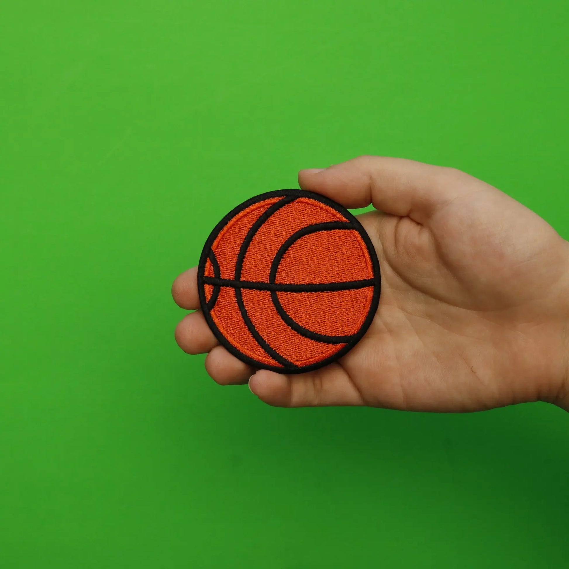 Basketball Emoji Embroidered Iron On Patch
