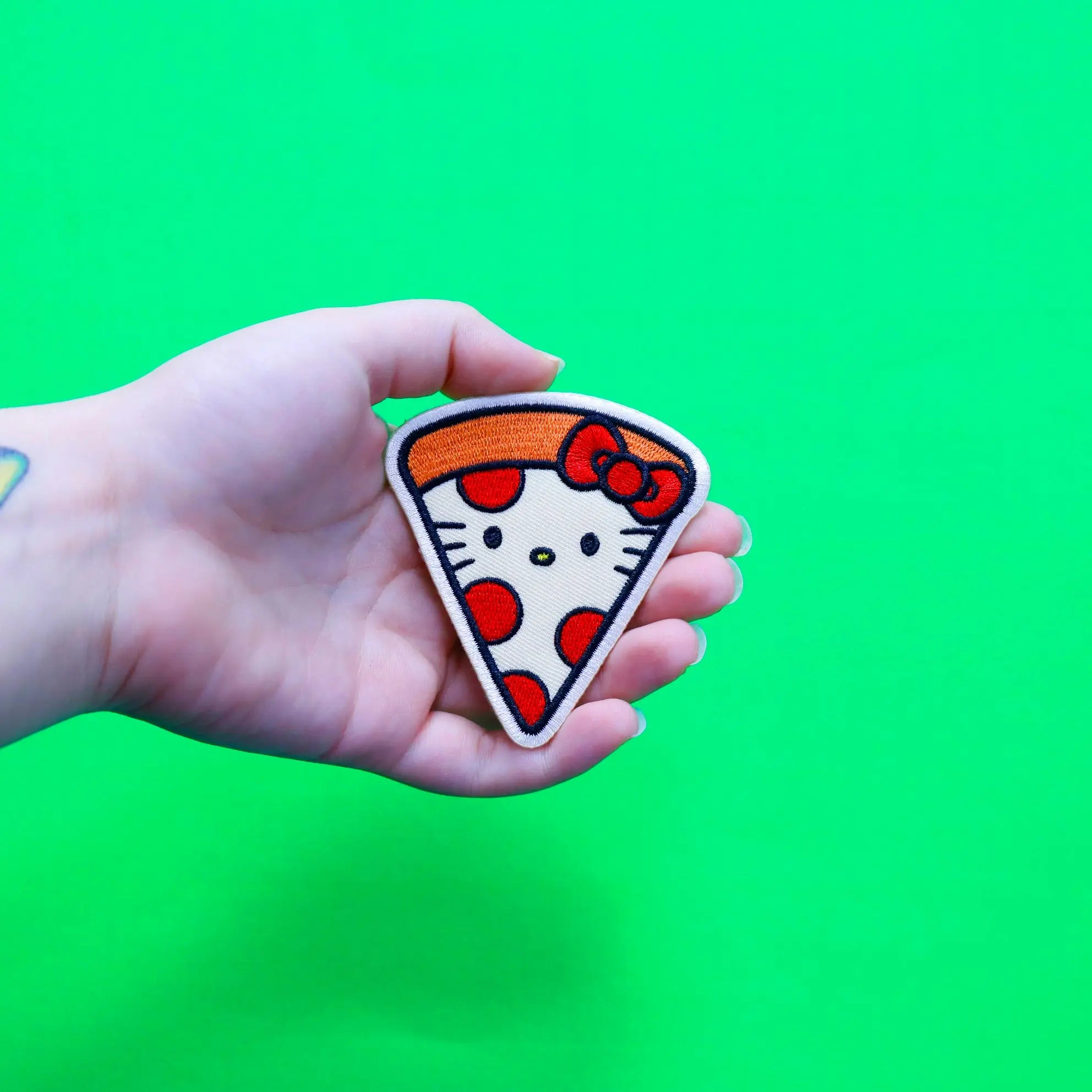 Official Hello Kitty Pizza Embroidered Iron On Patch