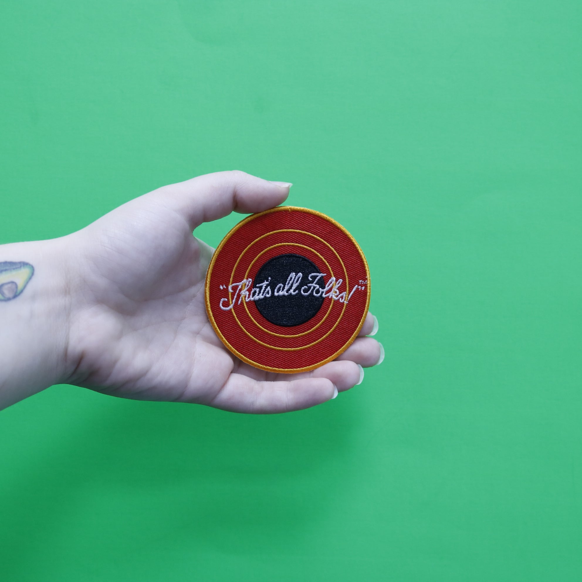 Official Looney Tunes "That's all Folks!" Round Logo Embroidered Iron On Patch