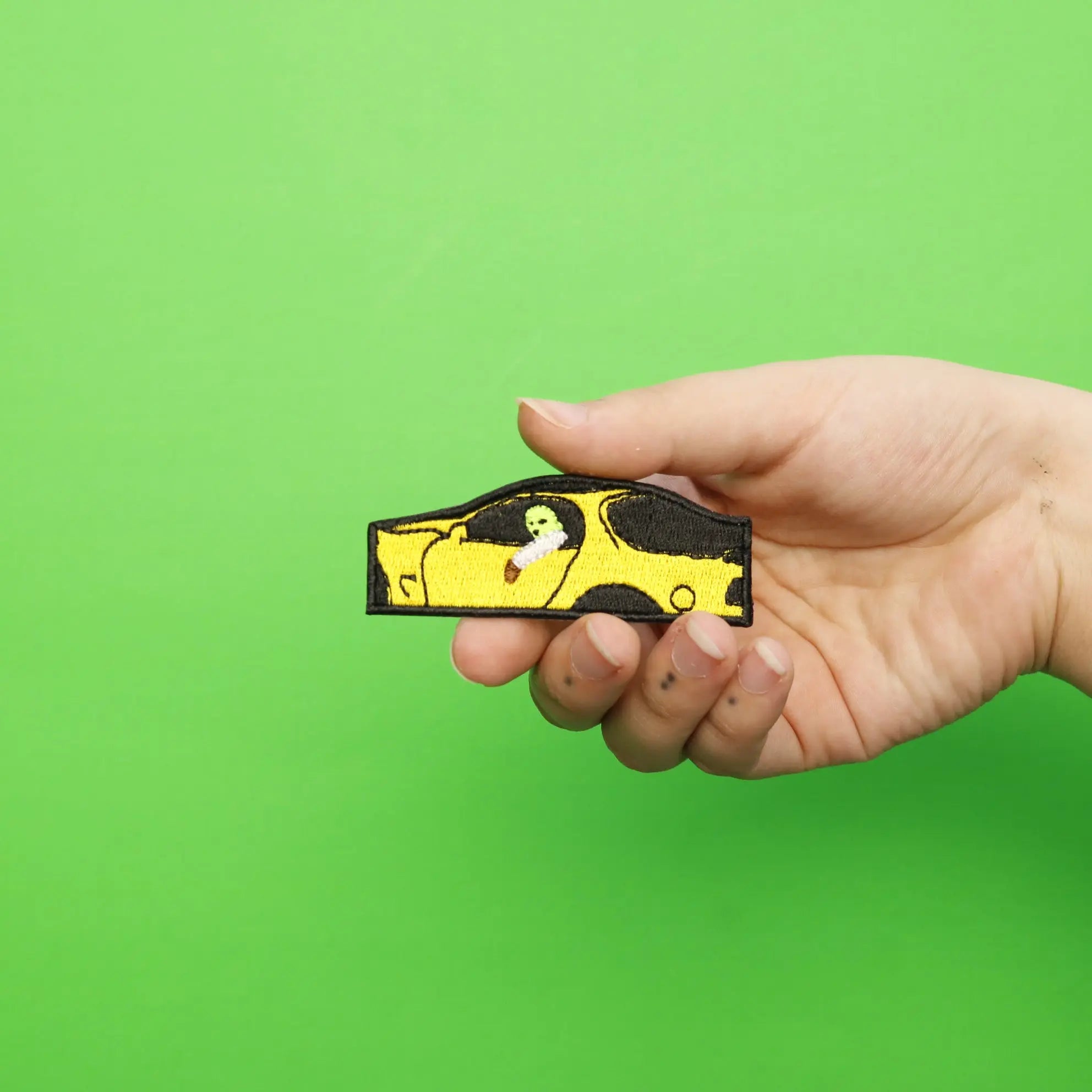 Jackboys In Yellow Car Embroidered Iron On Patch