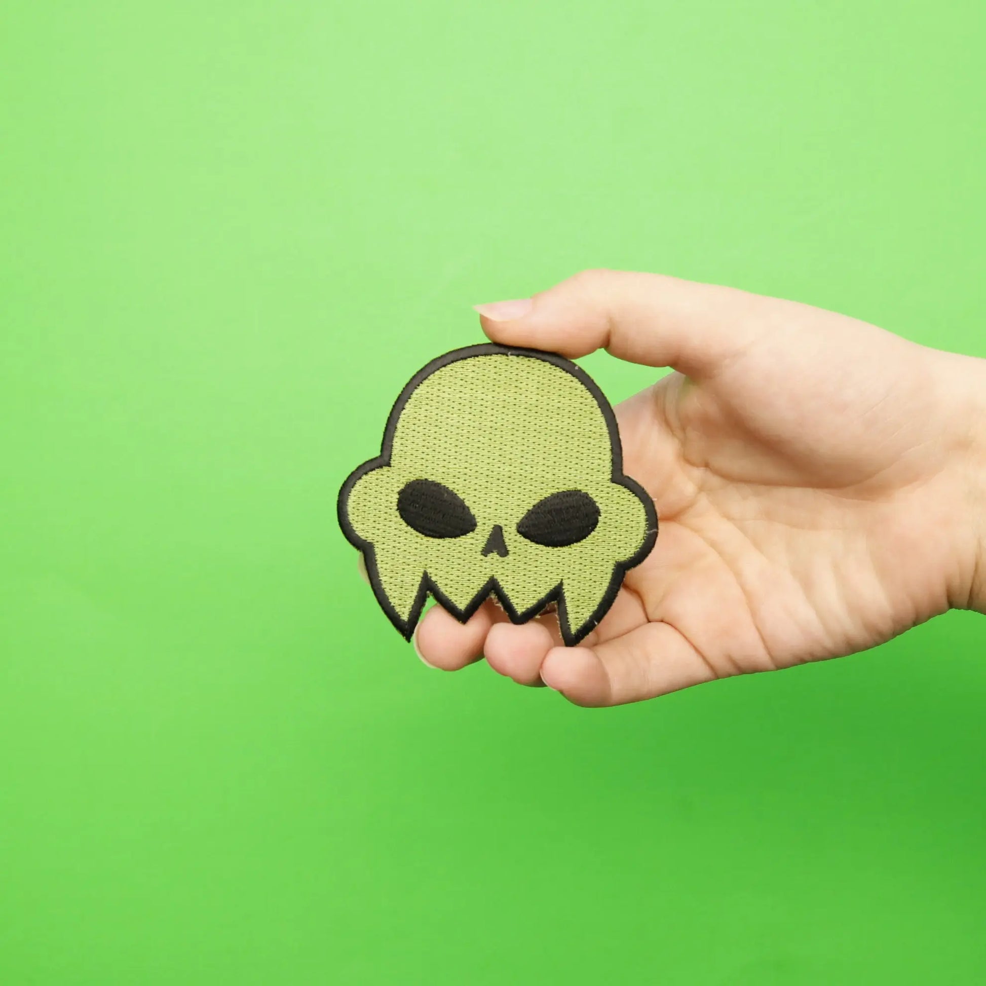Homestuck Jake English - Green Skull Embroidered Iron On Patch