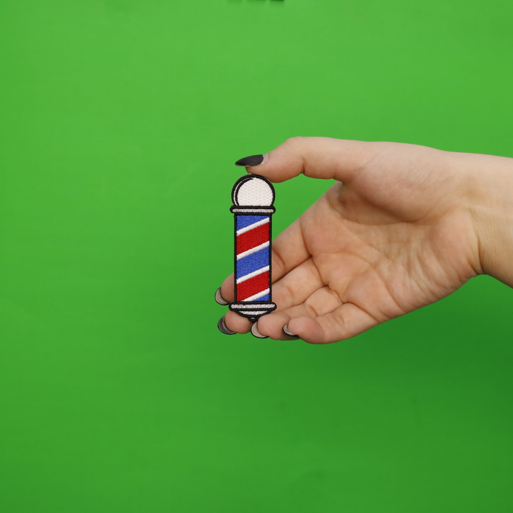 Barber Shop Pole Emoji Embroidered Iron On Patch