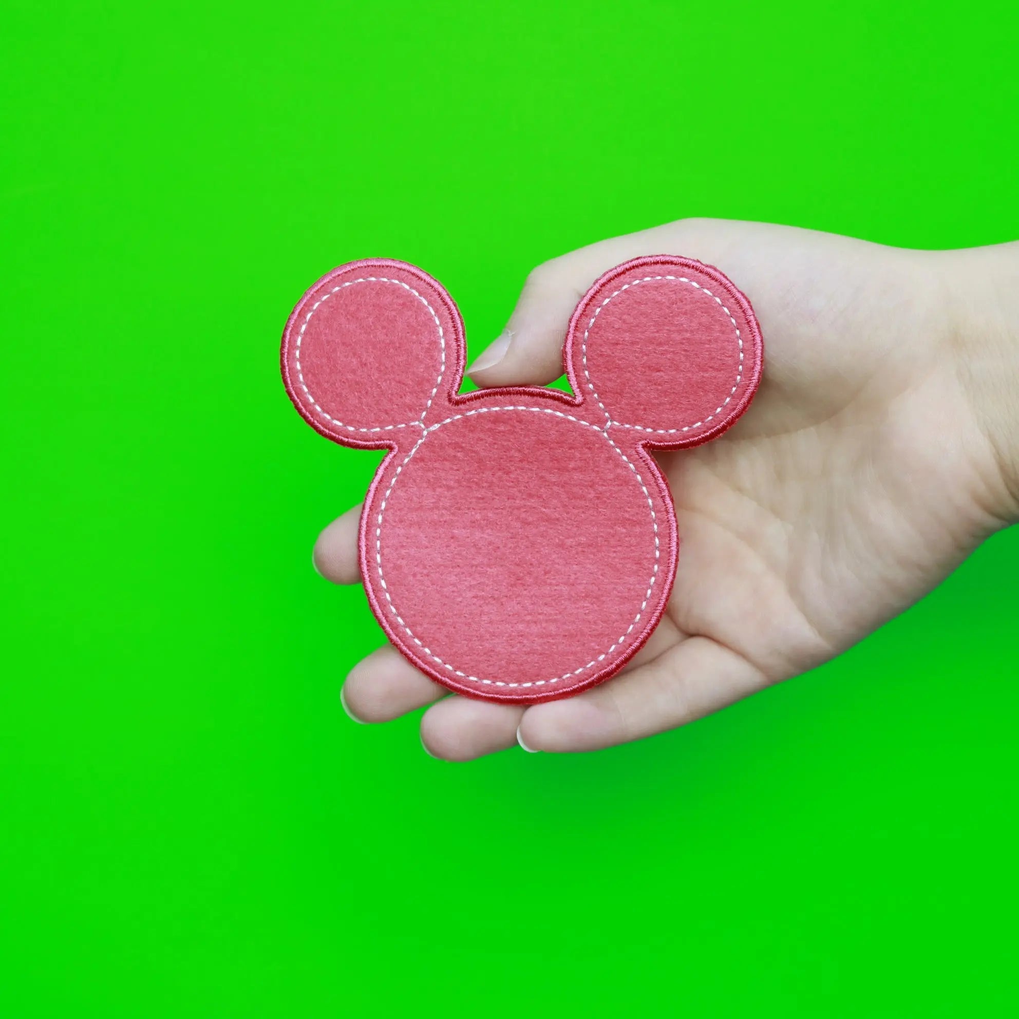 Disney Minnie Mouse Head Pink Embroidered Applique Iron On Patch