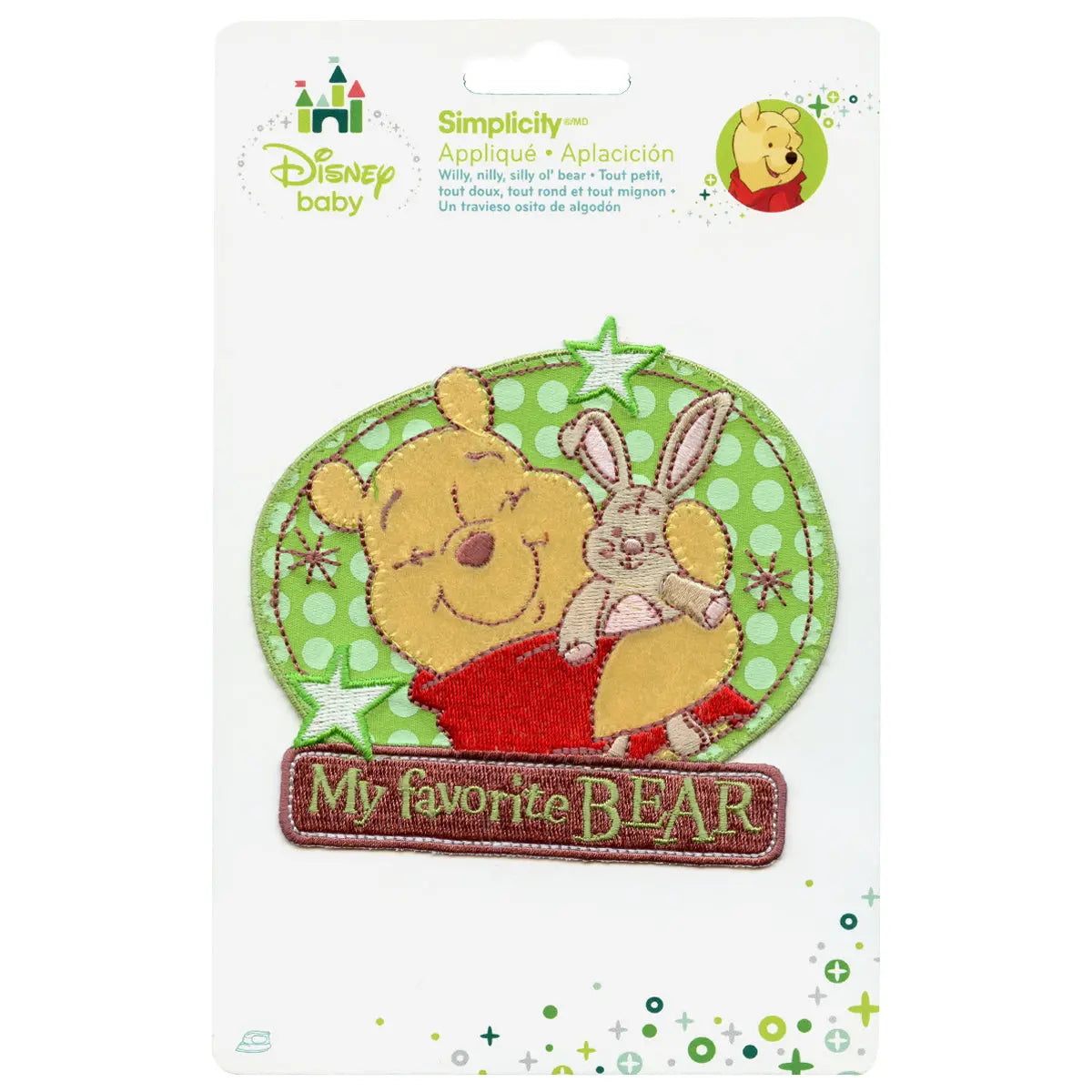 Disney My Favorite BEAR Embroidered Applique Iron On Patch