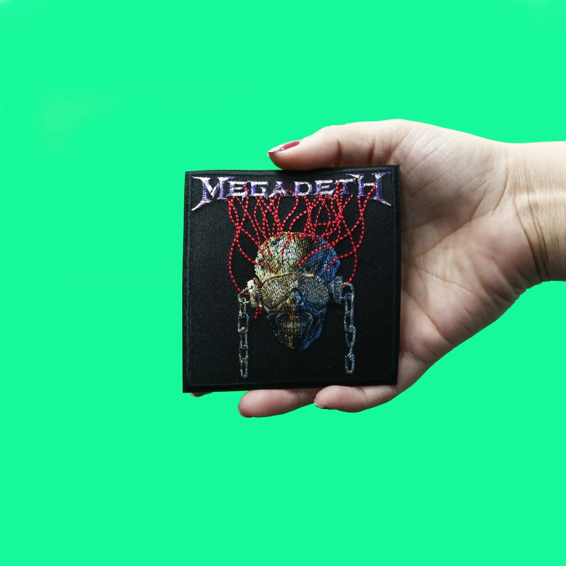 Megadeth Patch Skull Wires Embroidered Iron On
