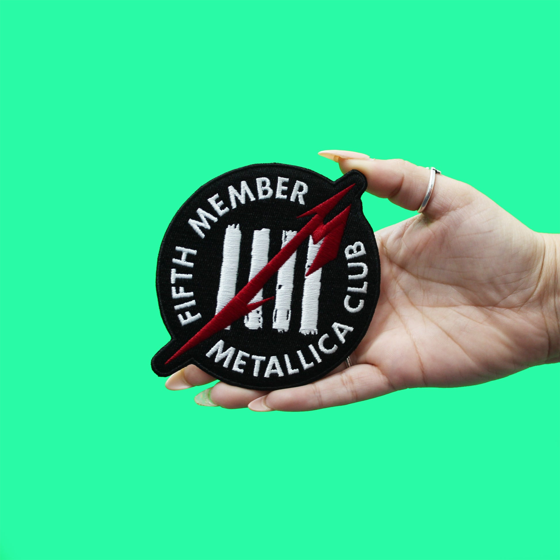 Official Metallica Patch Fifth Member Embroidered Iron On