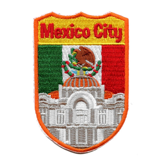 Mexico City Shield Patch Travel Badge Memory Embroidered Iron On
