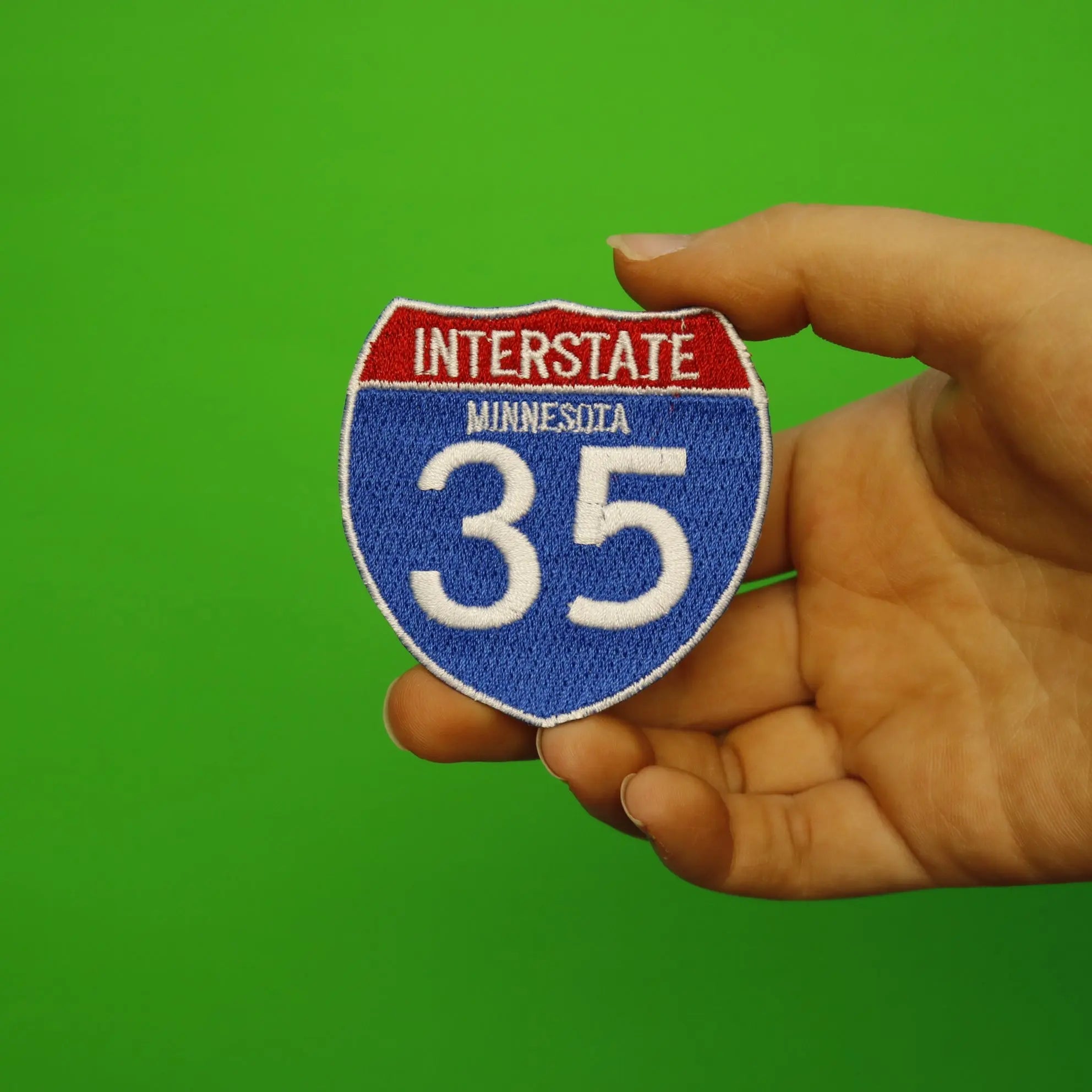 Minnesota Interstate 35 I-35 Sign Embroidered Iron on Patch