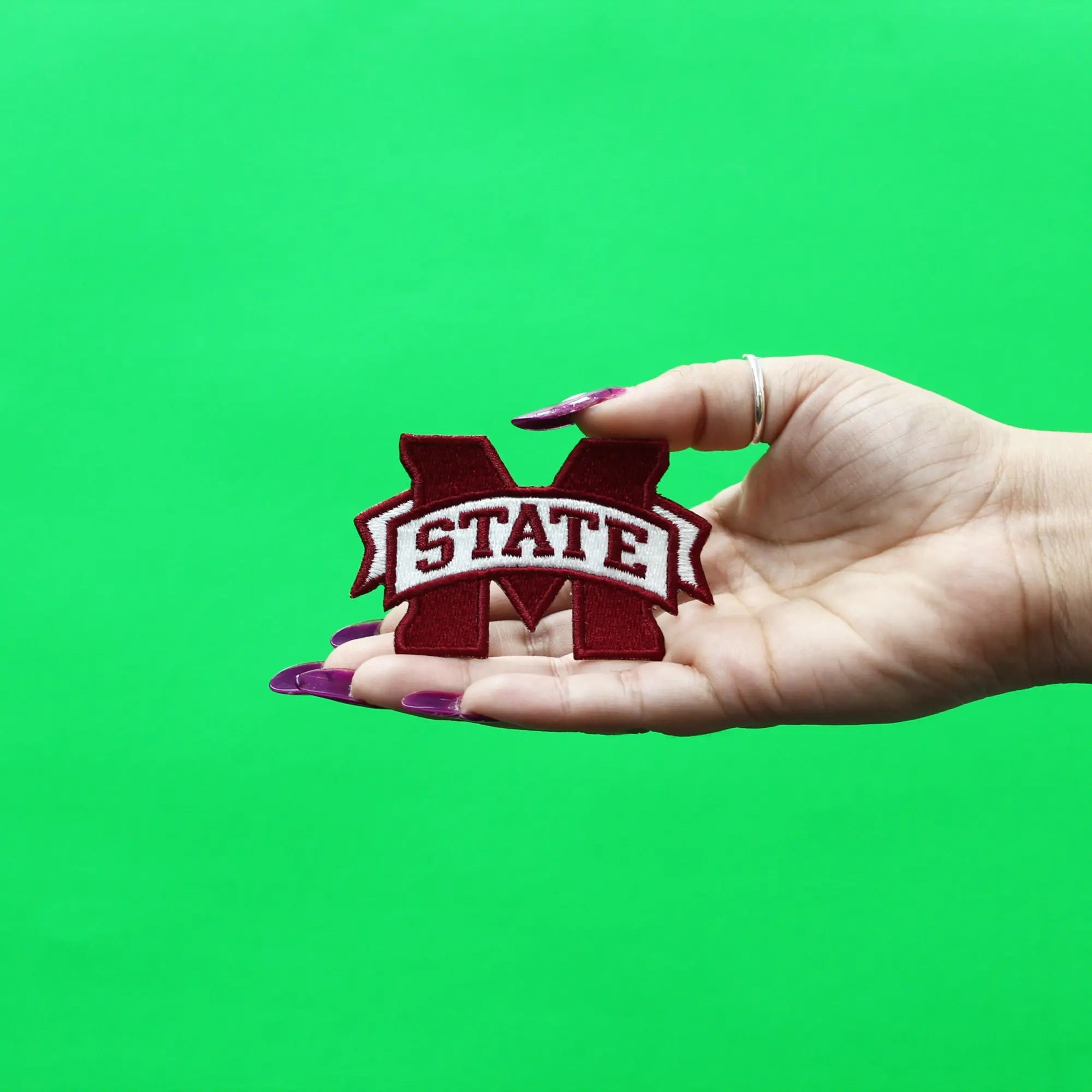 Mississippi State Bulldogs 'M State' Iron On Embroidered Patch Medium