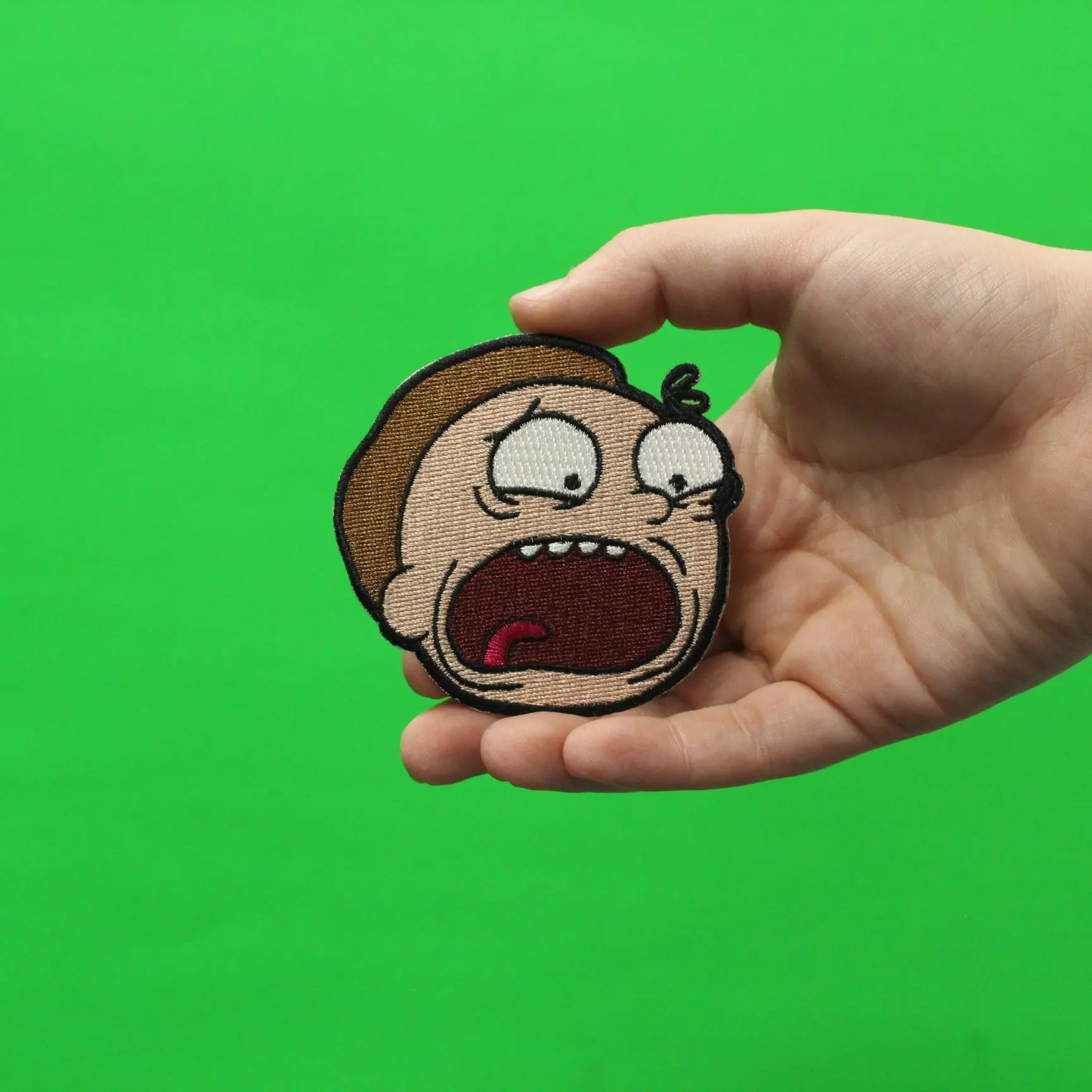 Rick and Morty Screaming Morty Head Embroidered Iron On Patch