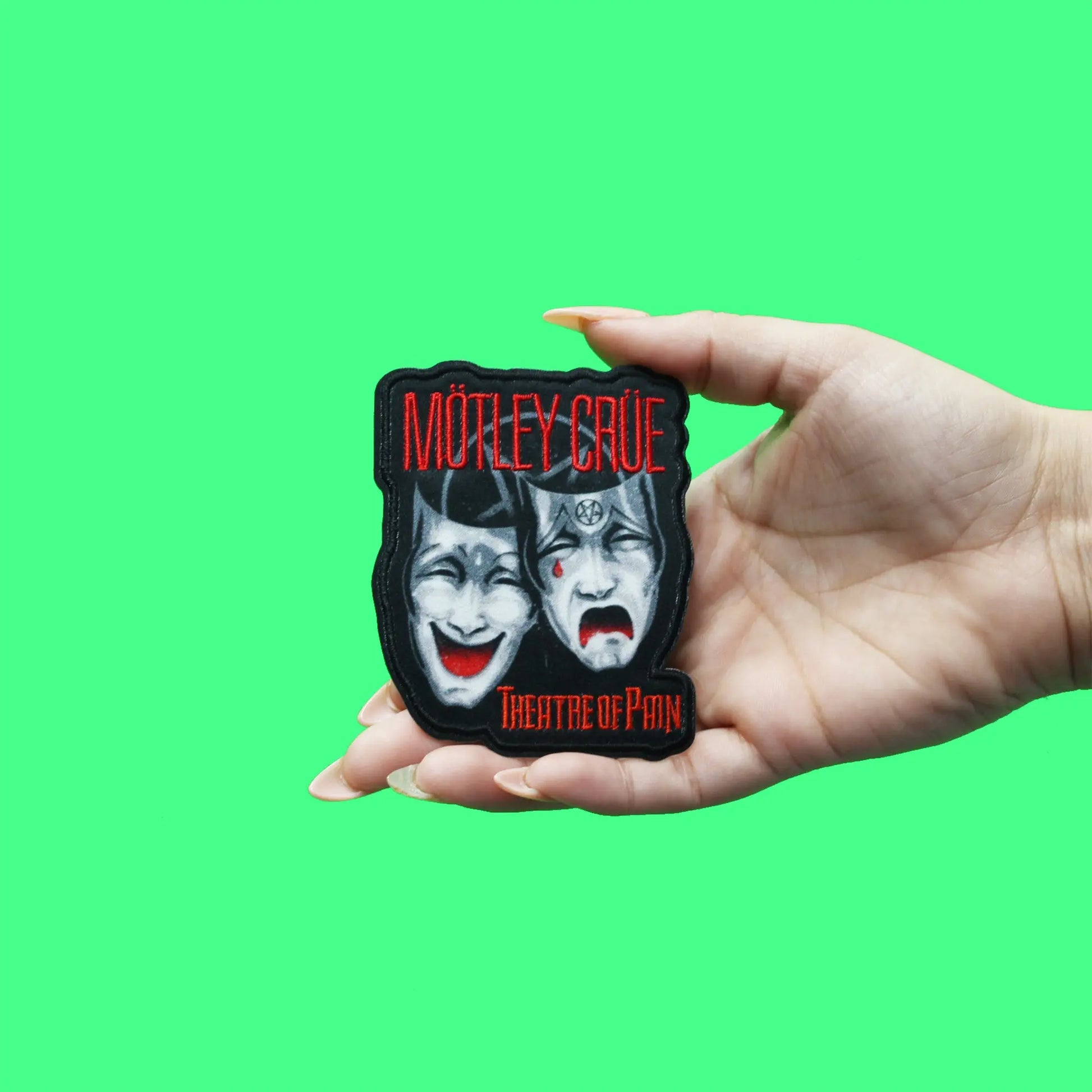 Official Motley Crue Patch Theatre of Pain Faces Embroidered Iron On