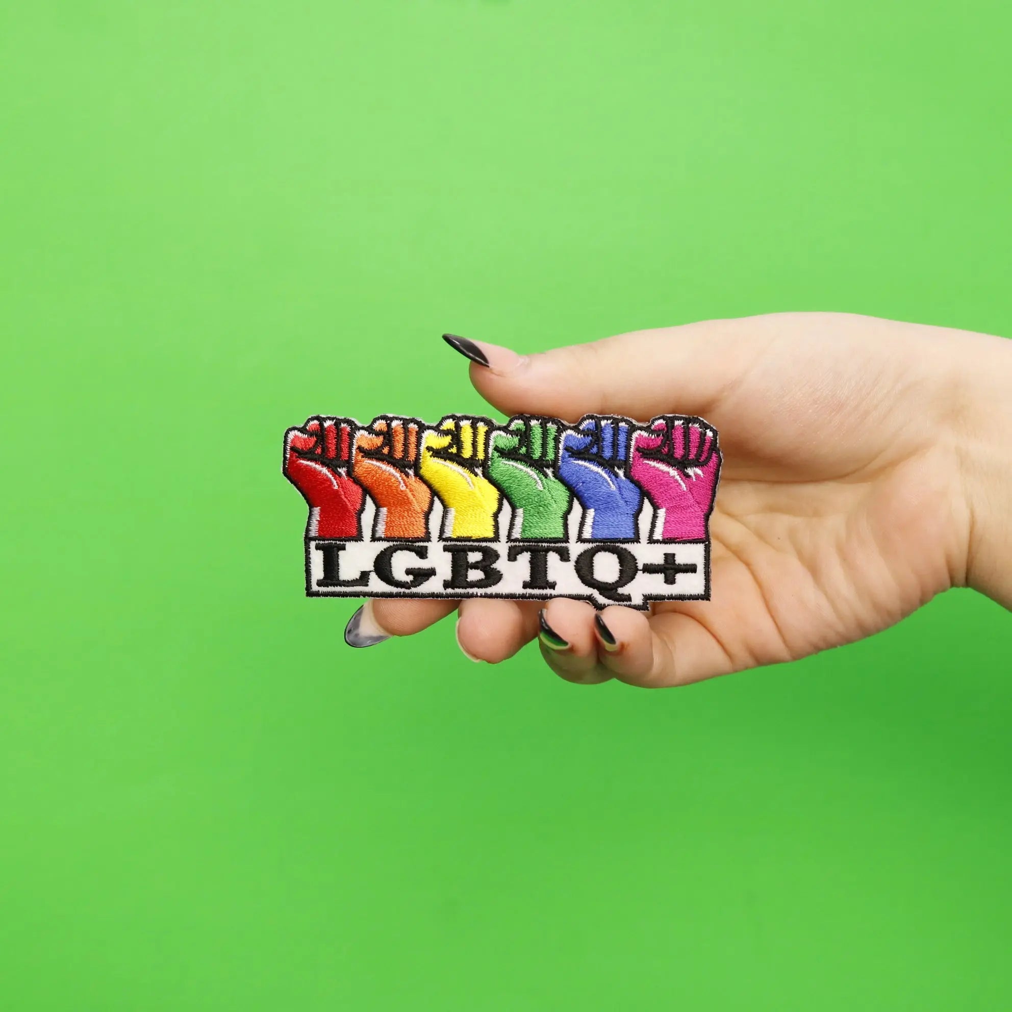 Multicolor LGBTQ+ Fist Embroidered Iron On Patch